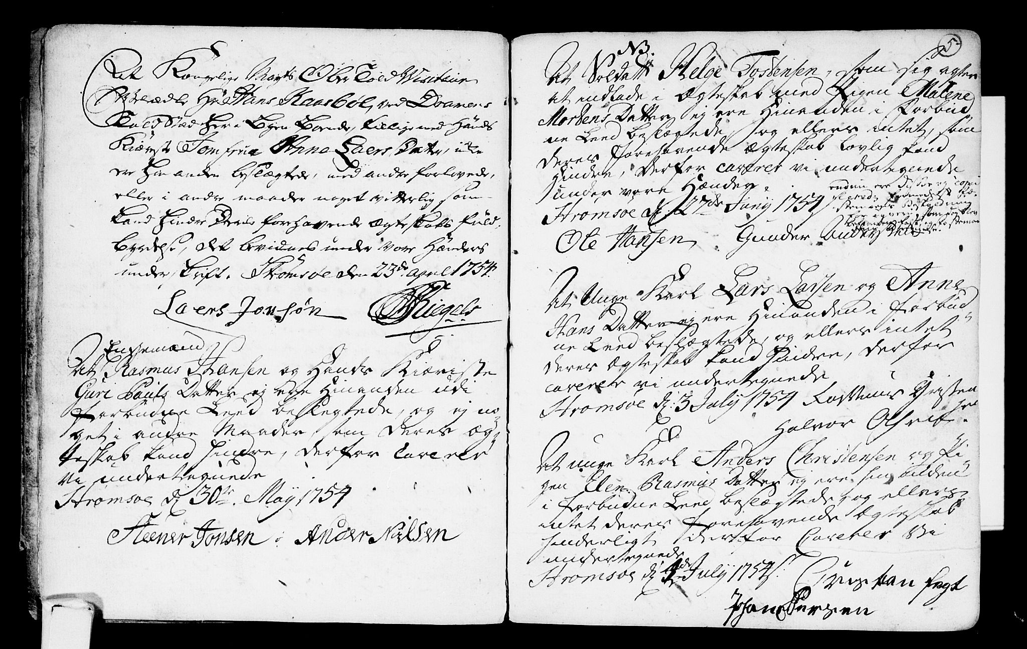 Strømsø kirkebøker, SAKO/A-246/H/Hb/L0001: Forlovererklæringer nr. 1, 1752-1815, s. 5