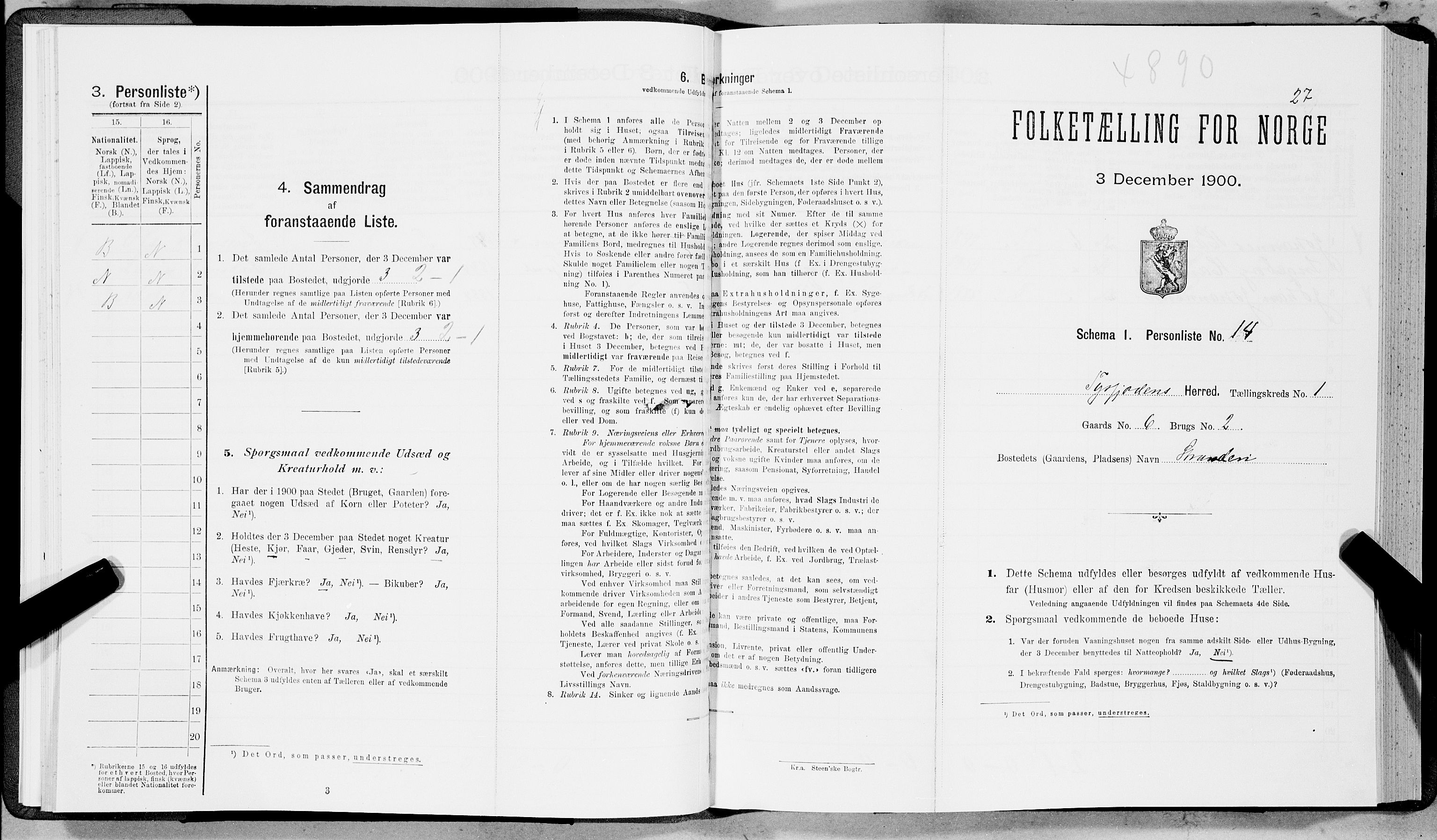 SAT, Folketelling 1900 for 1850 Tysfjord herred, 1900, s. 40