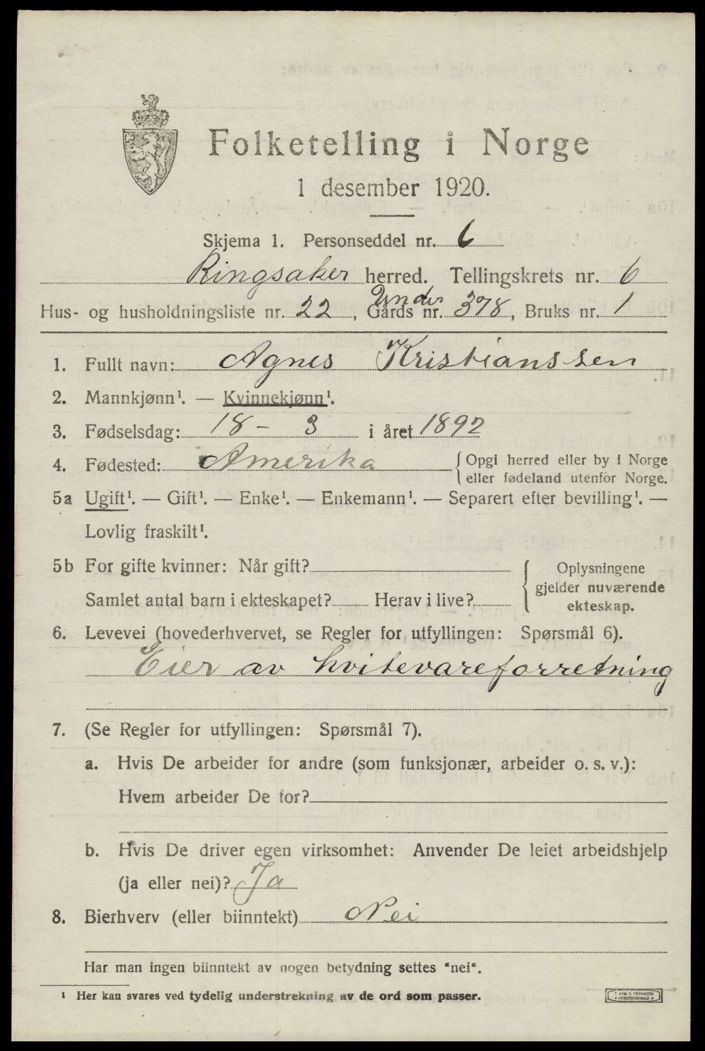 SAH, Folketelling 1920 for 0412 Ringsaker herred, 1920, s. 11516