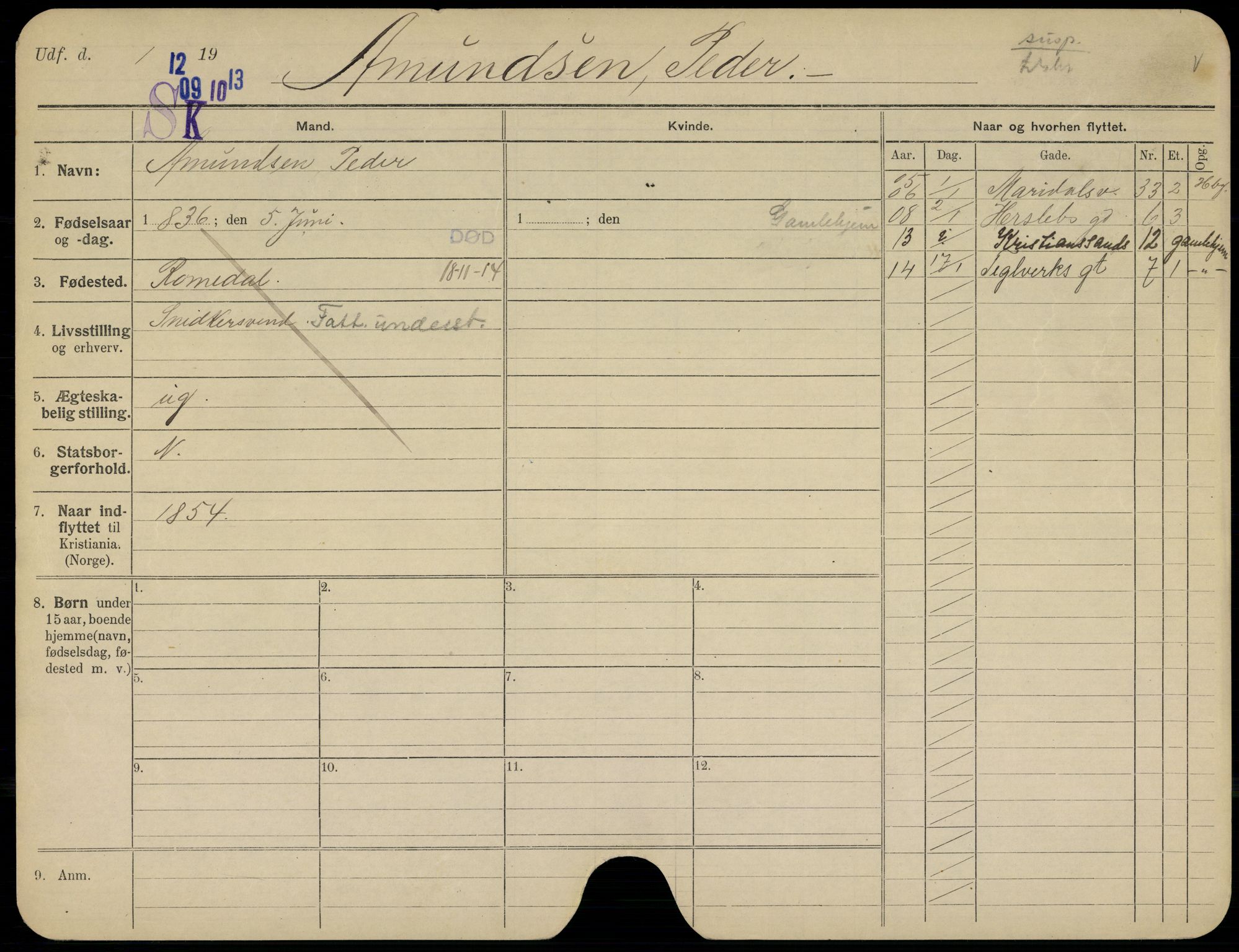Oslo folkeregister, Registerkort, AV/SAO-A-11715/G/Gb/L0017: Menn, 1914