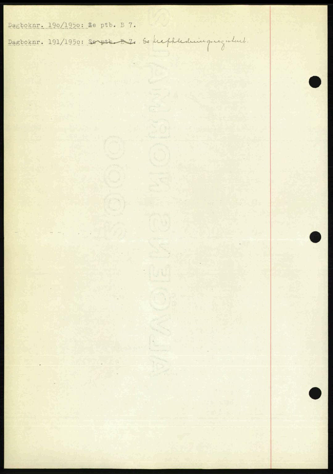 Nedenes sorenskriveri, SAK/1221-0006/G/Gb/Gba/L0062: Pantebok nr. A14, 1949-1950, Dagboknr: 190/1950