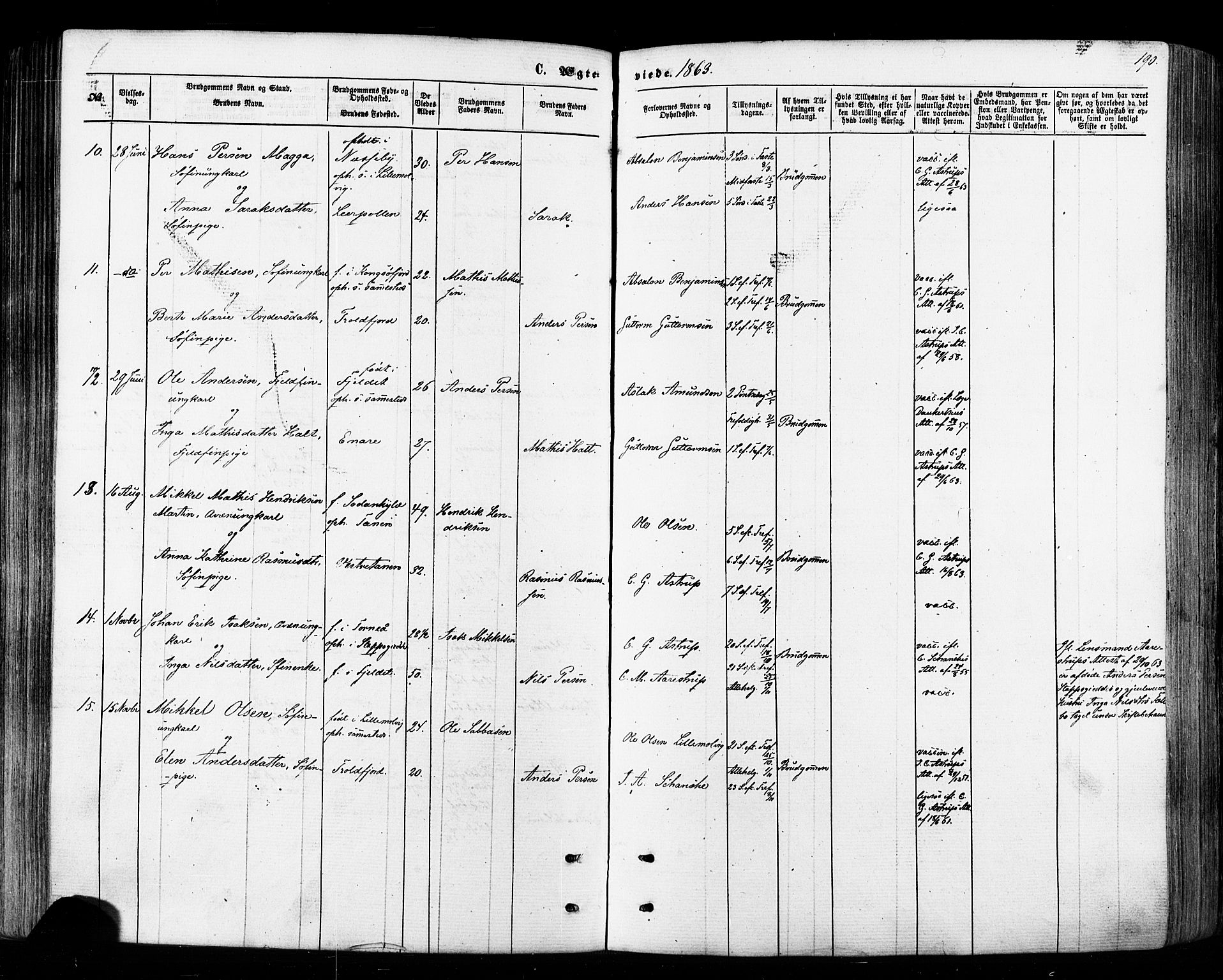 Tana sokneprestkontor, AV/SATØ-S-1334/H/Ha/L0002kirke: Ministerialbok nr. 2 /1, 1861-1877, s. 190