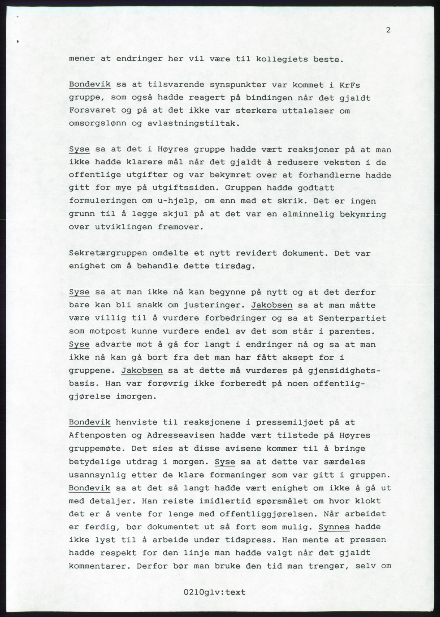 Forhandlingsmøtene 1989 mellom Høyre, KrF og Senterpartiet om dannelse av regjering, AV/RA-PA-0697/A/L0001: Forhandlingsprotokoll med vedlegg, 1989, s. 472