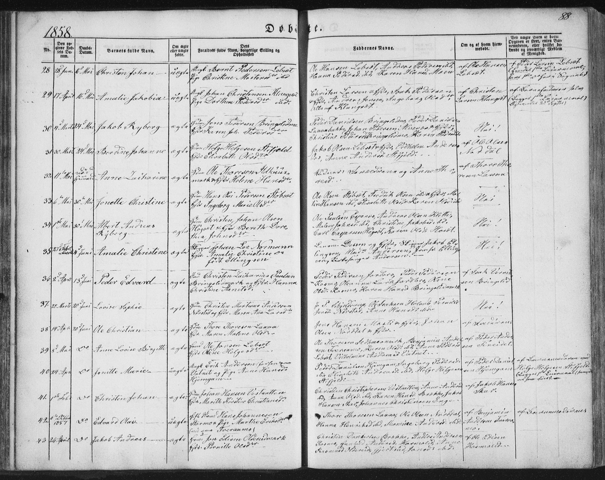 Ministerialprotokoller, klokkerbøker og fødselsregistre - Nordland, AV/SAT-A-1459/852/L0738: Ministerialbok nr. 852A08, 1849-1865, s. 88