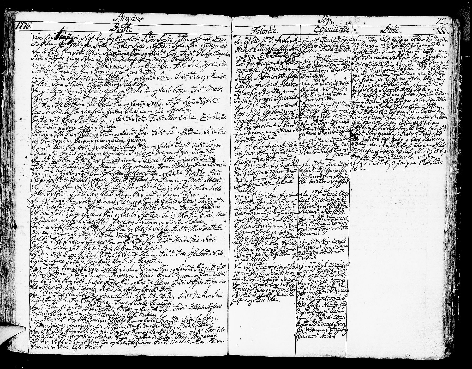 Helleland sokneprestkontor, SAST/A-101810: Ministerialbok nr. A 2 /2, 1762-1791, s. 72
