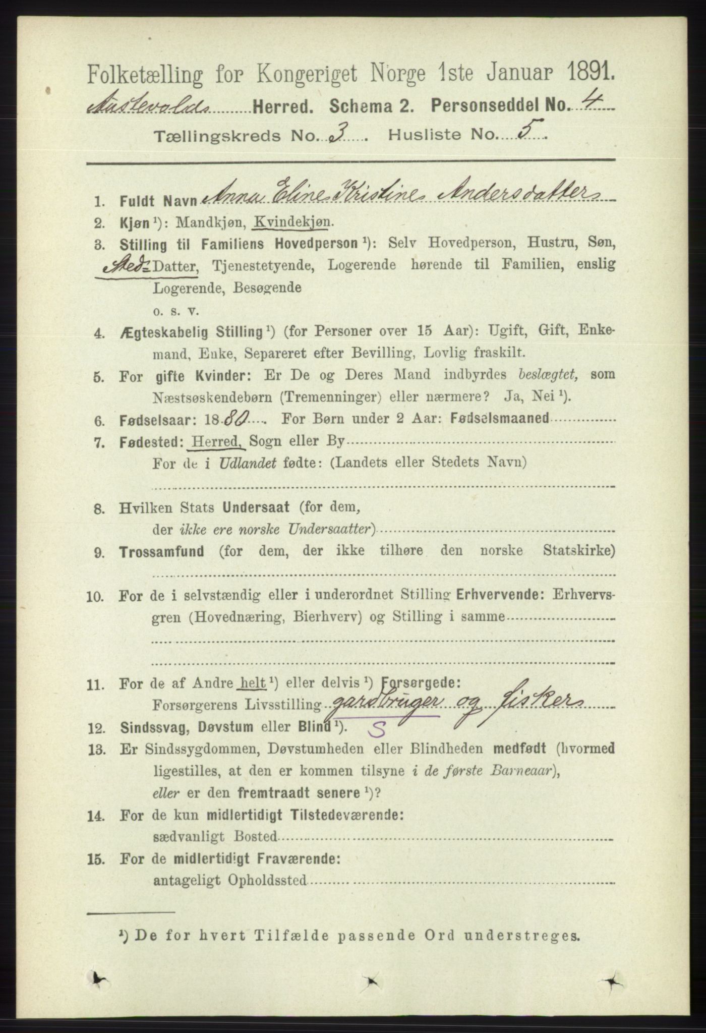 RA, Folketelling 1891 for 1244 Austevoll herred, 1891, s. 983