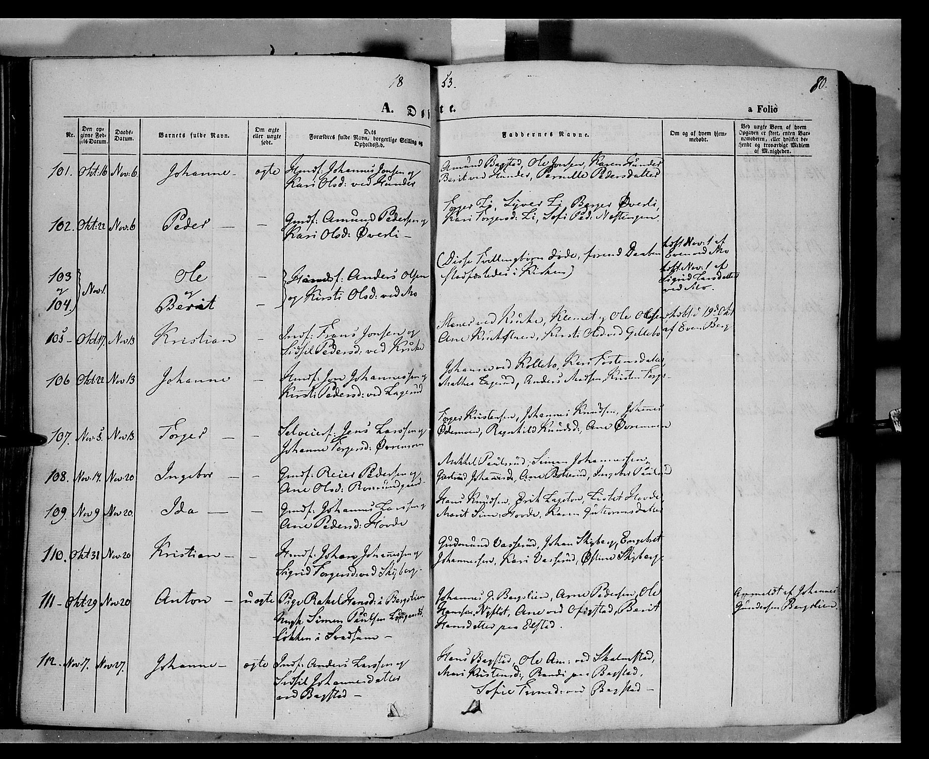 Øyer prestekontor, AV/SAH-PREST-084/H/Ha/Haa/L0005: Ministerialbok nr. 5, 1842-1857, s. 80