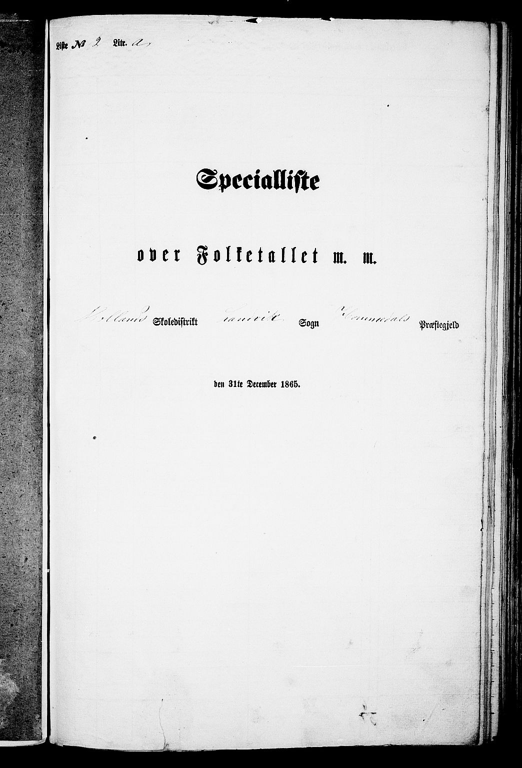RA, Folketelling 1865 for 0924P Homedal prestegjeld, 1865, s. 54