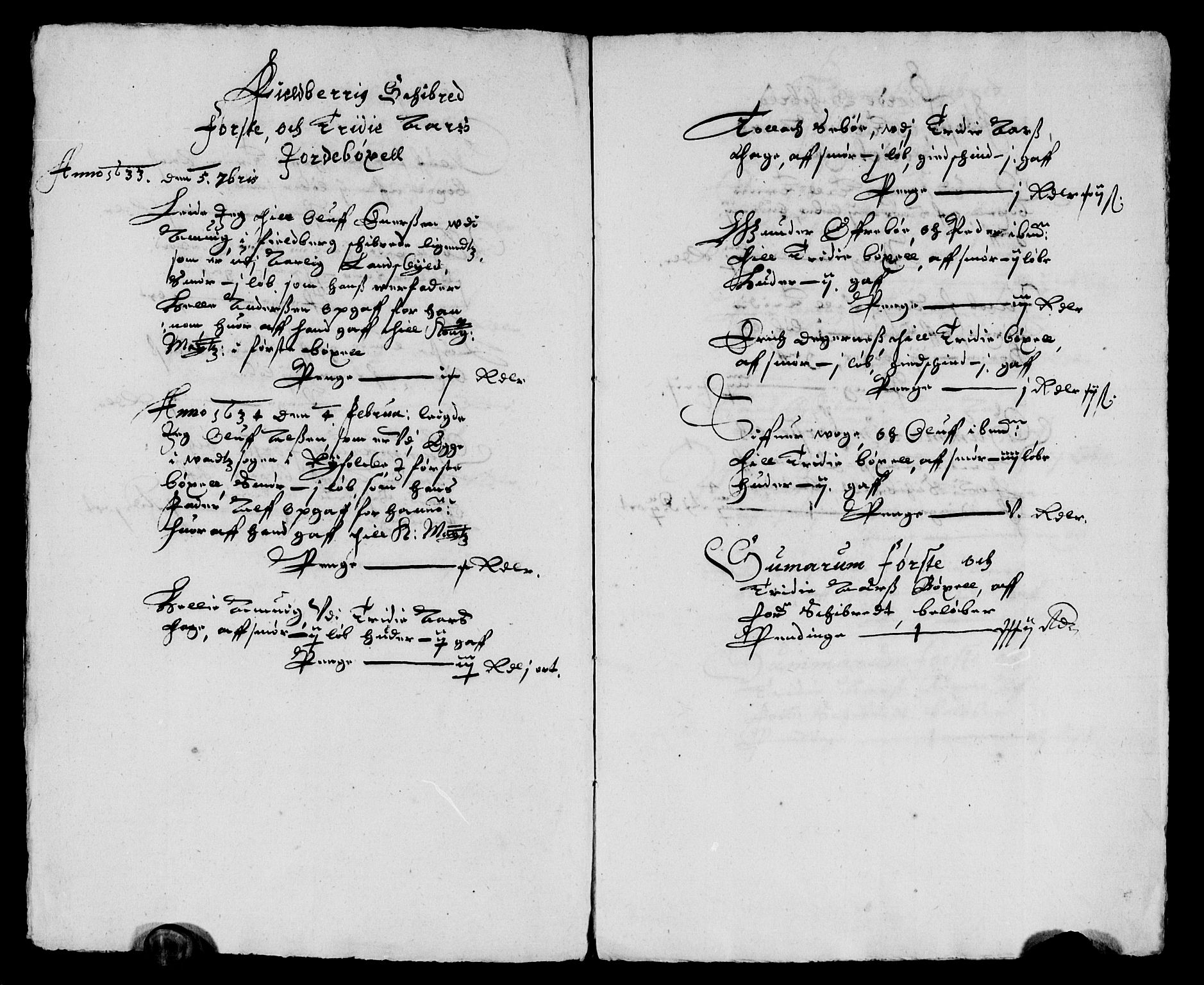 Rentekammeret inntil 1814, Reviderte regnskaper, Lensregnskaper, AV/RA-EA-5023/R/Rb/Rbt/L0064: Bergenhus len, 1633-1634