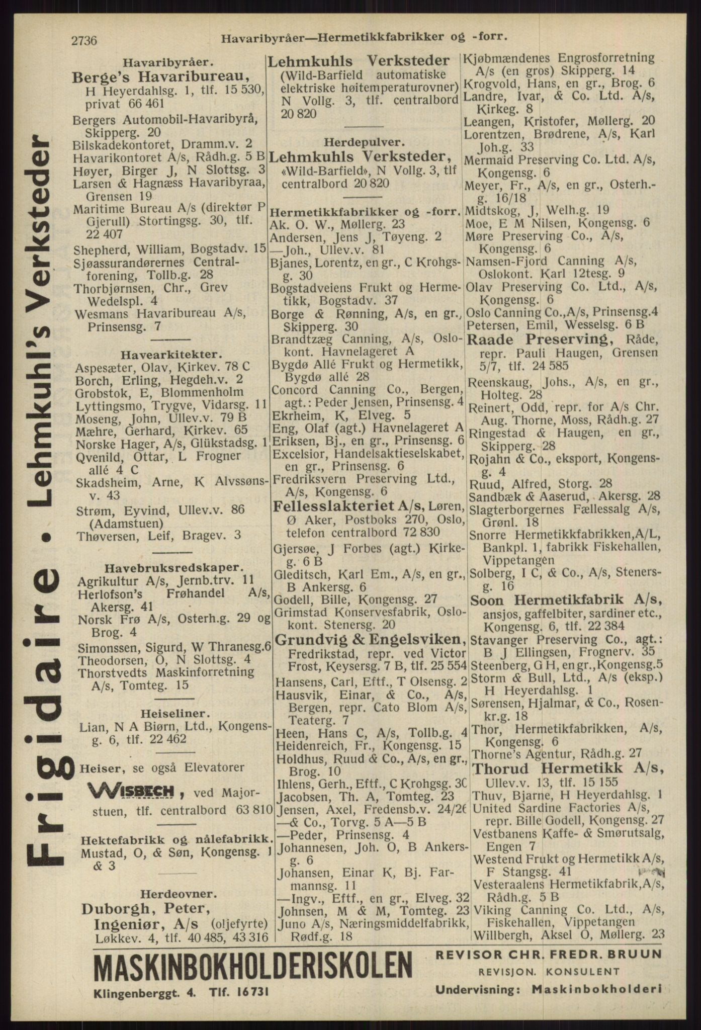 Kristiania/Oslo adressebok, PUBL/-, 1939, s. 2736