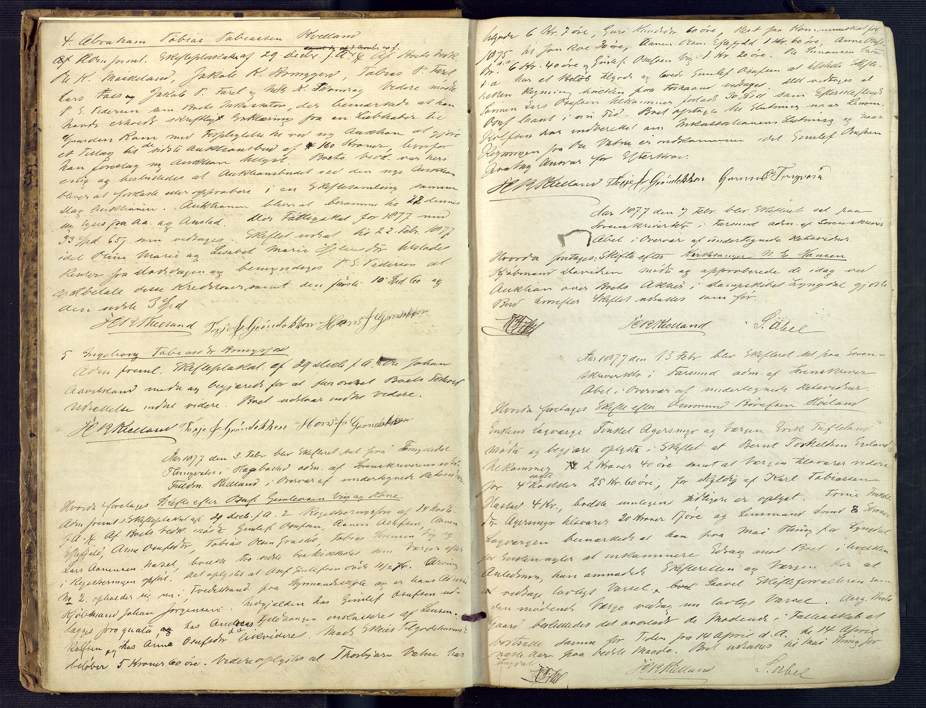 Lyngdal sorenskriveri, AV/SAK-1221-0004/H/Hc/L0873: Skiftebehandlingsprotokoll nr. 7, 1876-1884, s. 7b-8a