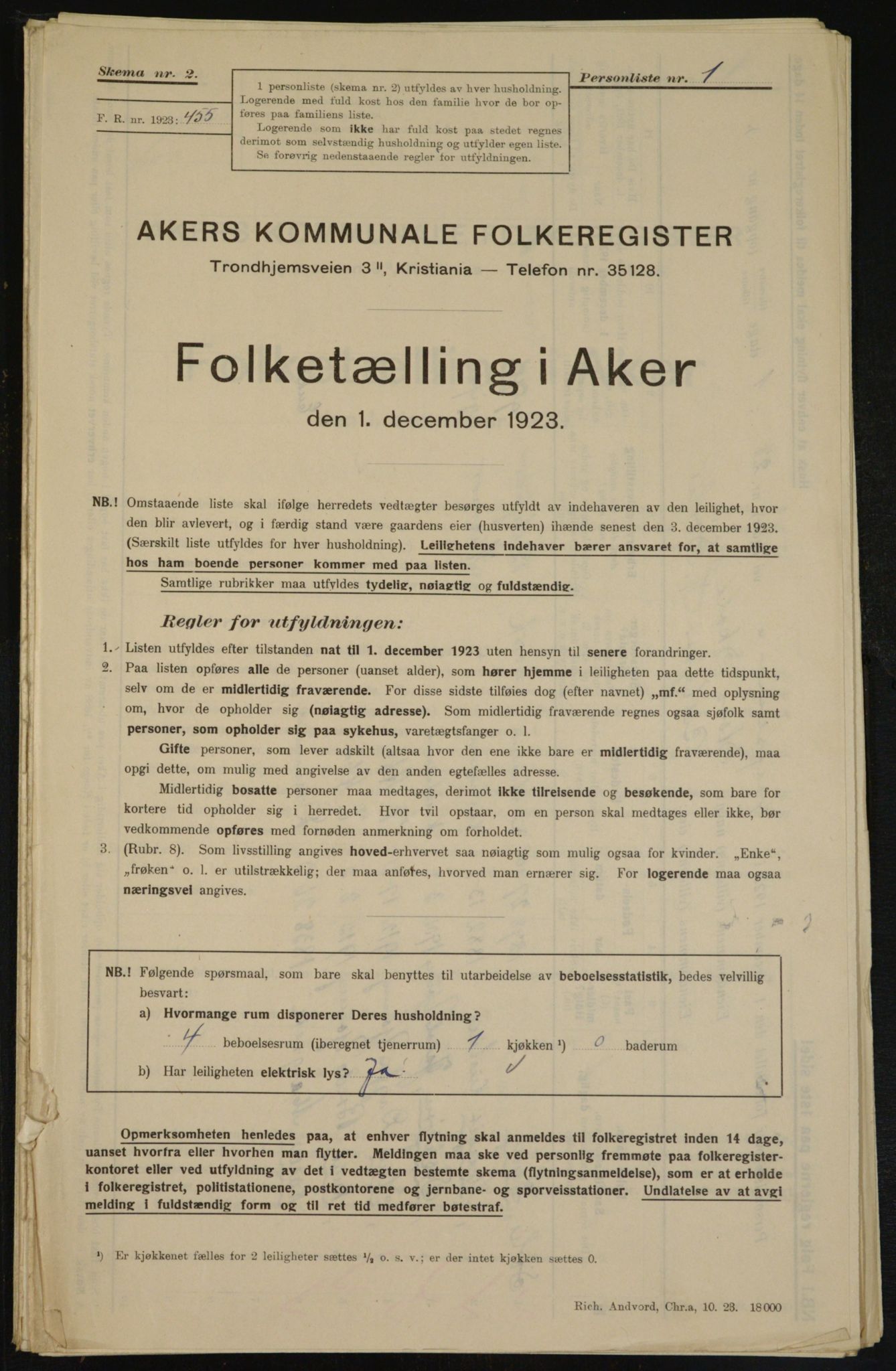 , Kommunal folketelling 1.12.1923 for Aker, 1923, s. 10219