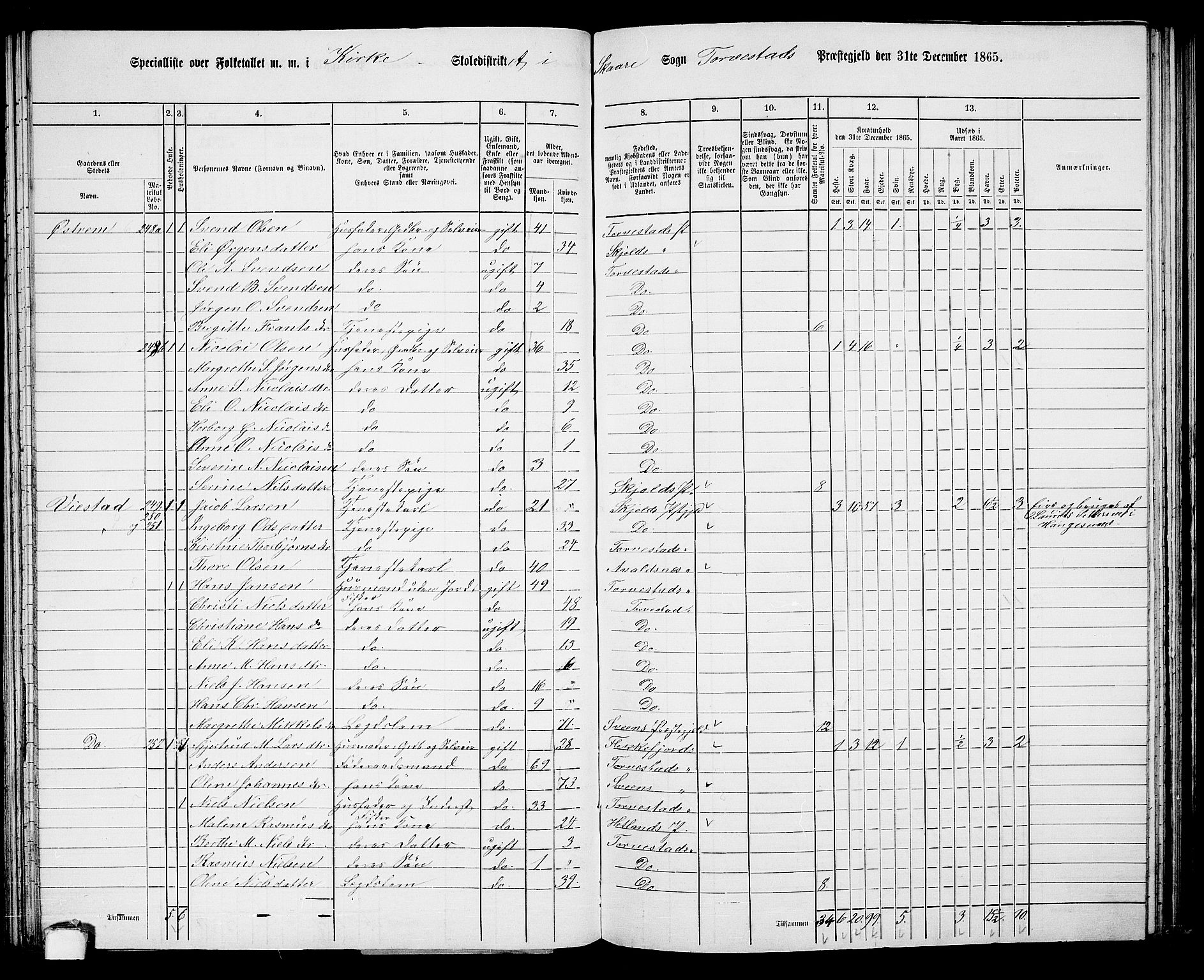 RA, Folketelling 1865 for 1152L Torvastad prestegjeld, Torvastad sokn, Skåre sokn og Utsira sokn, 1865, s. 81