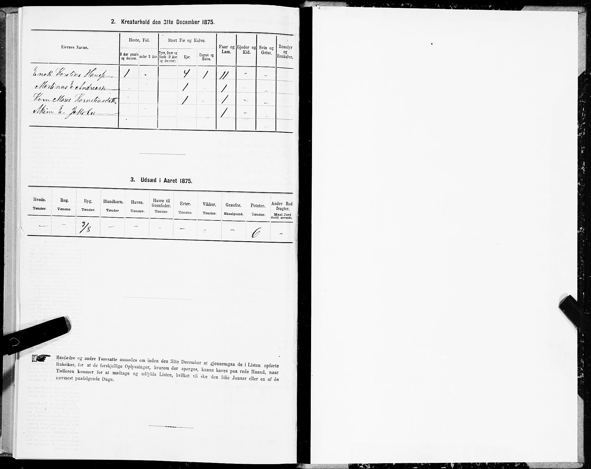 SAT, Folketelling 1875 for 1870P Sortland prestegjeld, 1875