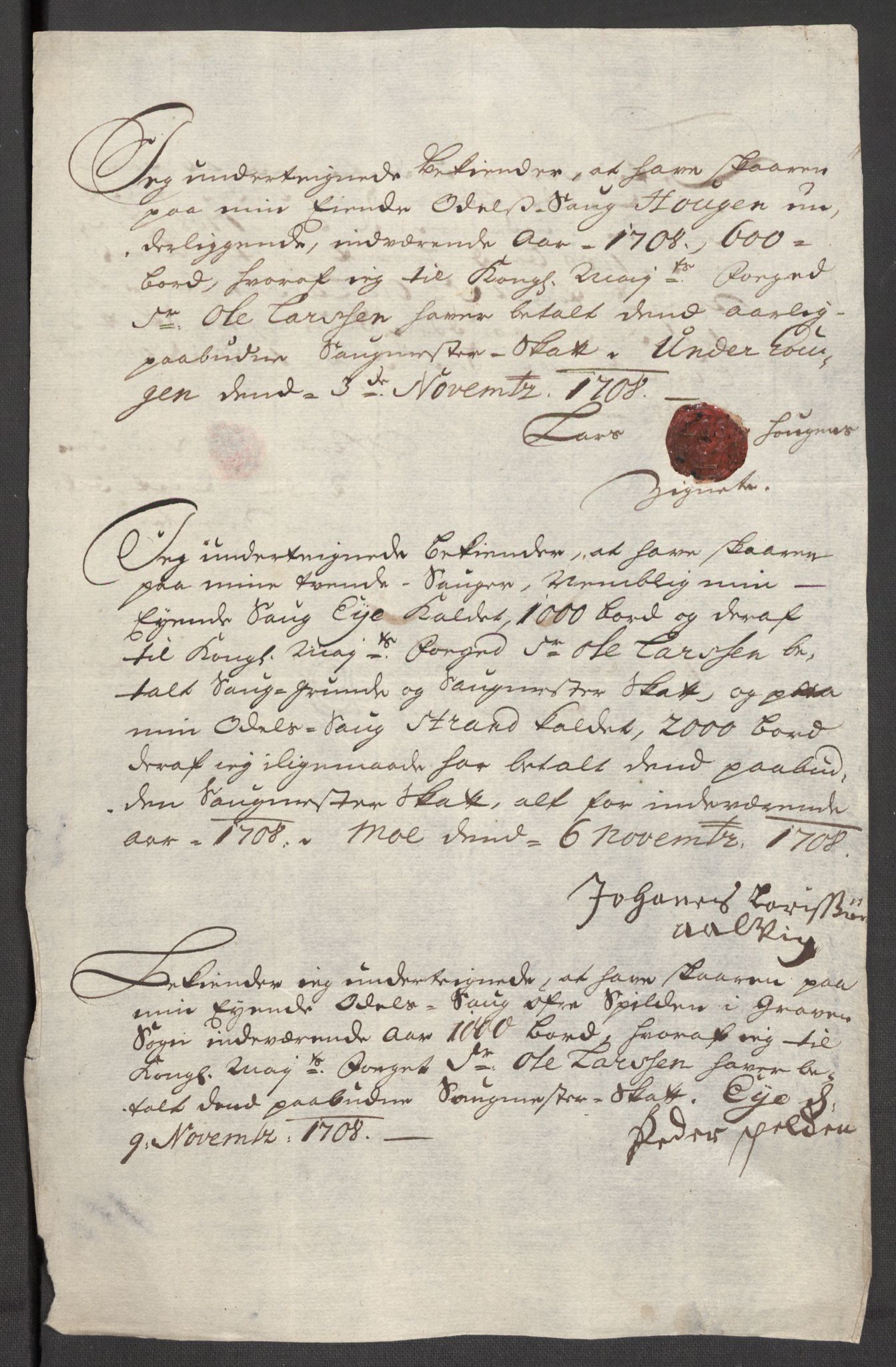 Rentekammeret inntil 1814, Reviderte regnskaper, Fogderegnskap, AV/RA-EA-4092/R48/L2985: Fogderegnskap Sunnhordland og Hardanger, 1708, s. 232