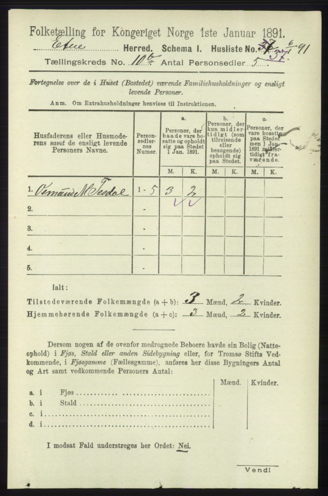 RA, Folketelling 1891 for 1211 Etne herred, 1891, s. 1989