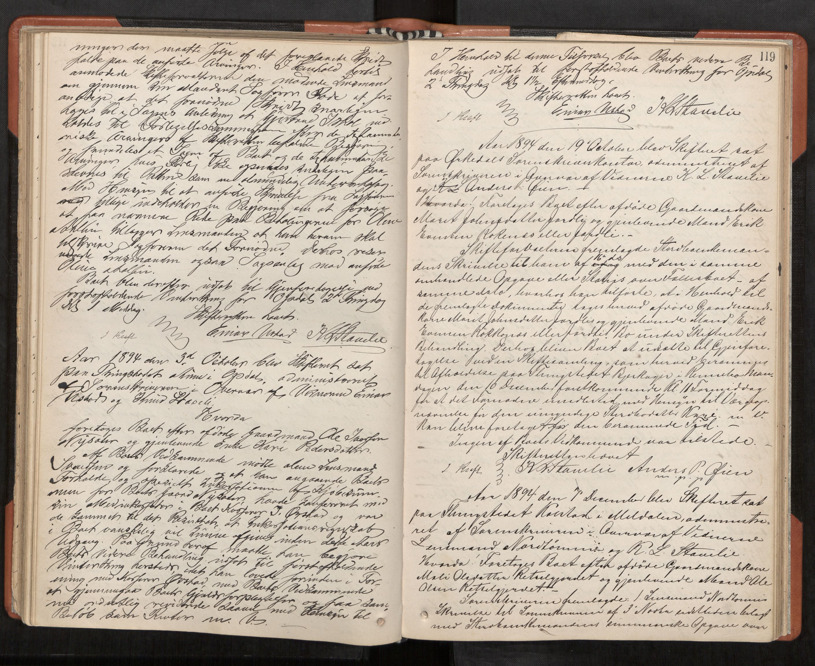 Orkdal sorenskriveri, AV/SAT-A-4169/1/3/3B/L0009: Skiftebehandlingsprotokoll, 1888-1902, s. 119