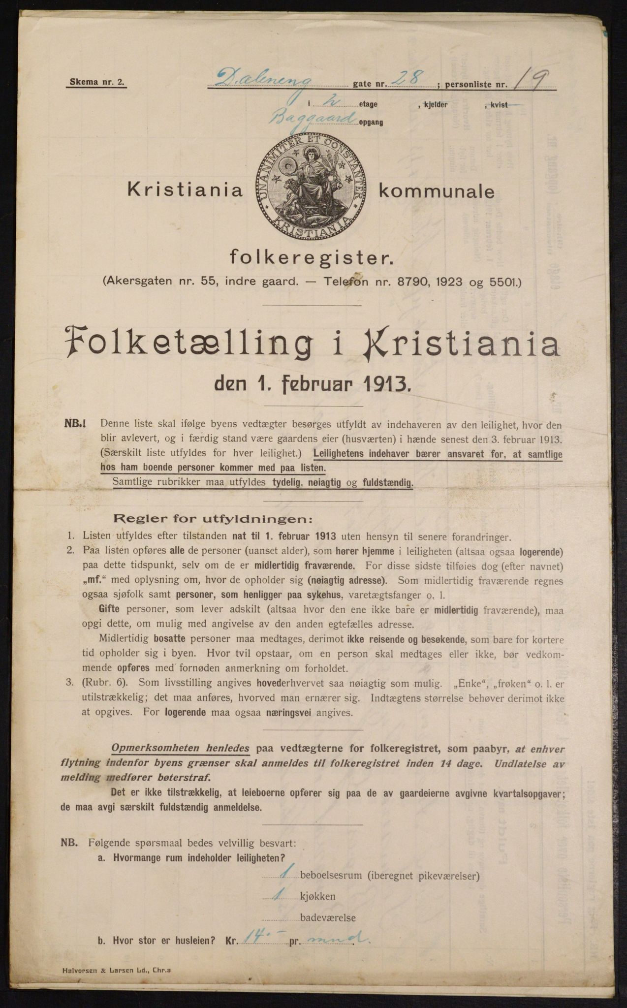 OBA, Kommunal folketelling 1.2.1913 for Kristiania, 1913, s. 17624