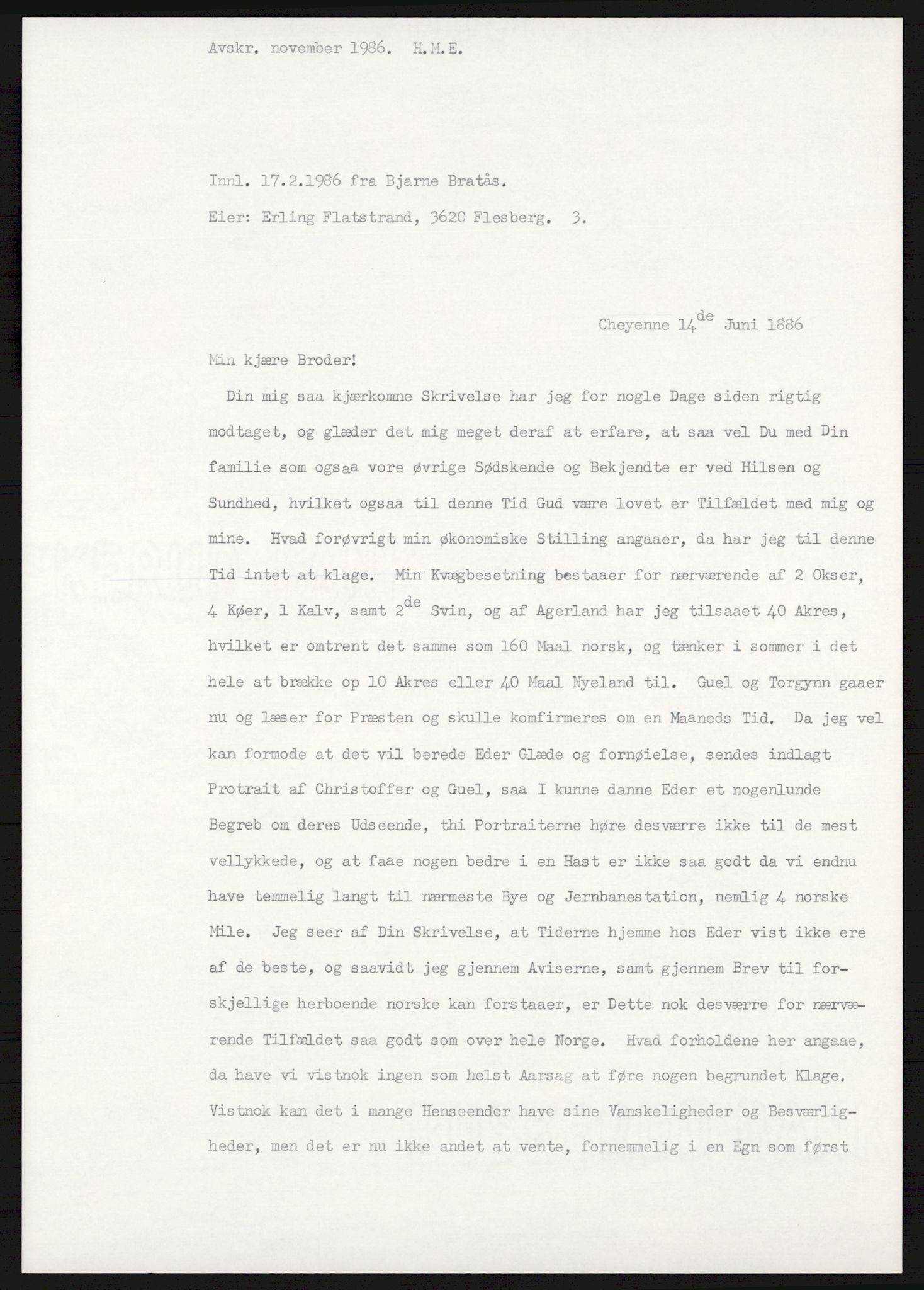 Samlinger til kildeutgivelse, Amerikabrevene, AV/RA-EA-4057/F/L0017: Innlån fra Buskerud: Bratås, 1838-1914, s. 371