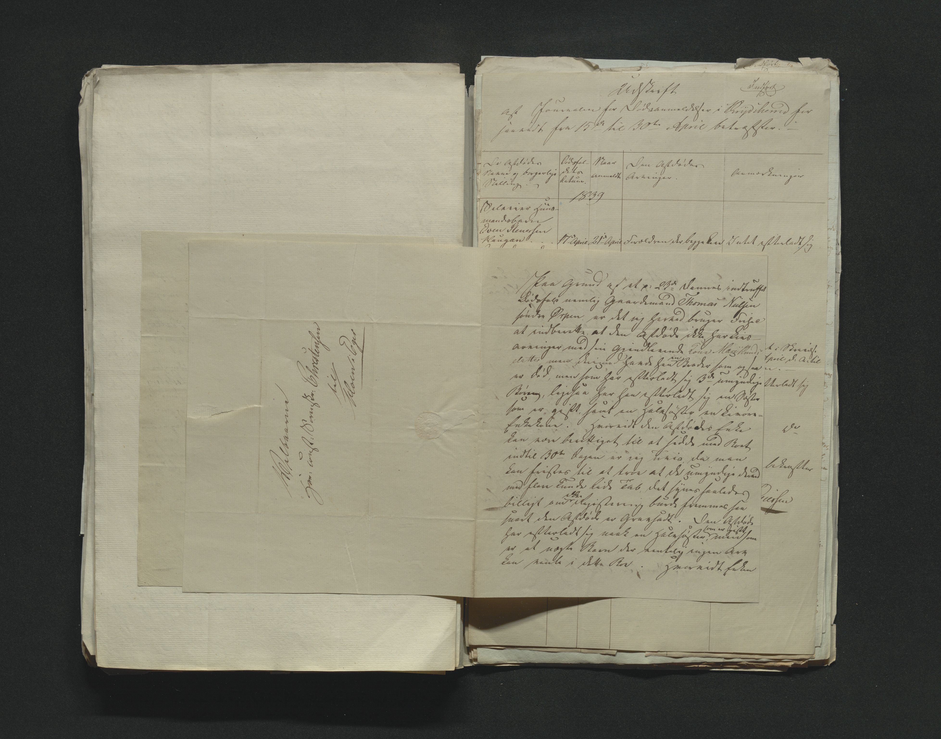Eiker, Modum og Sigdal sorenskriveri, AV/SAKO-A-123/H/Ha/Hab/L0005: Dødsfallsmeldinger, 1837-1840