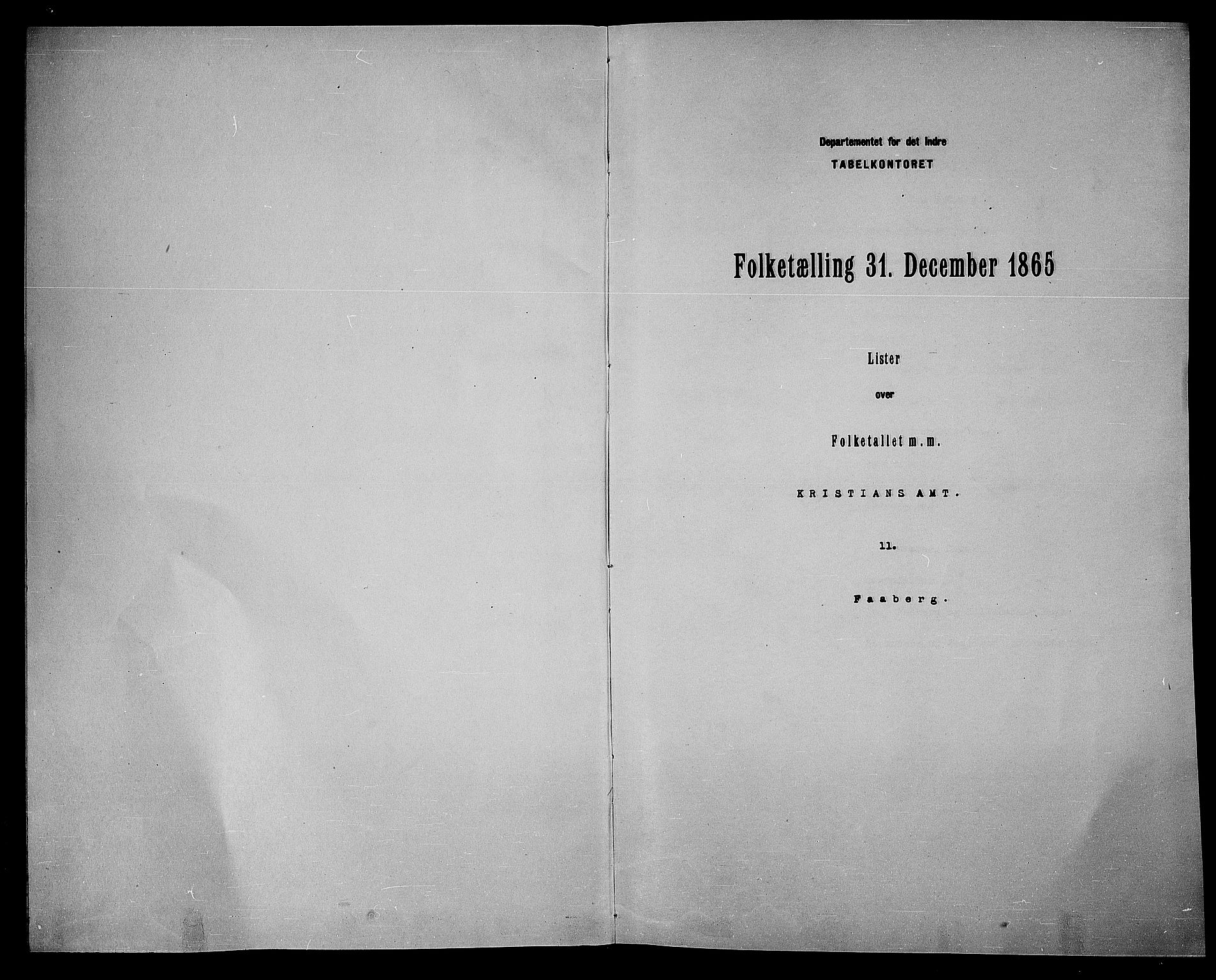 RA, Folketelling 1865 for 0524L Fåberg prestegjeld, Fåberg sokn og Lillehammer landsokn, 1865, s. 3