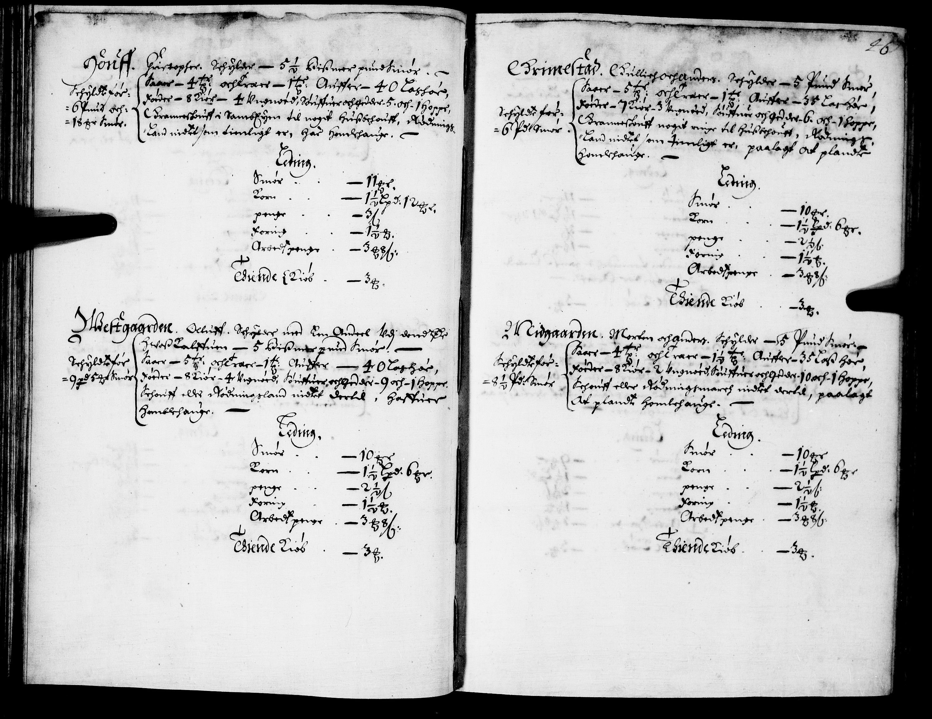 Rentekammeret inntil 1814, Realistisk ordnet avdeling, AV/RA-EA-4070/N/Nb/Nba/L0021: Brunla len, 1667, s. 45b-46a