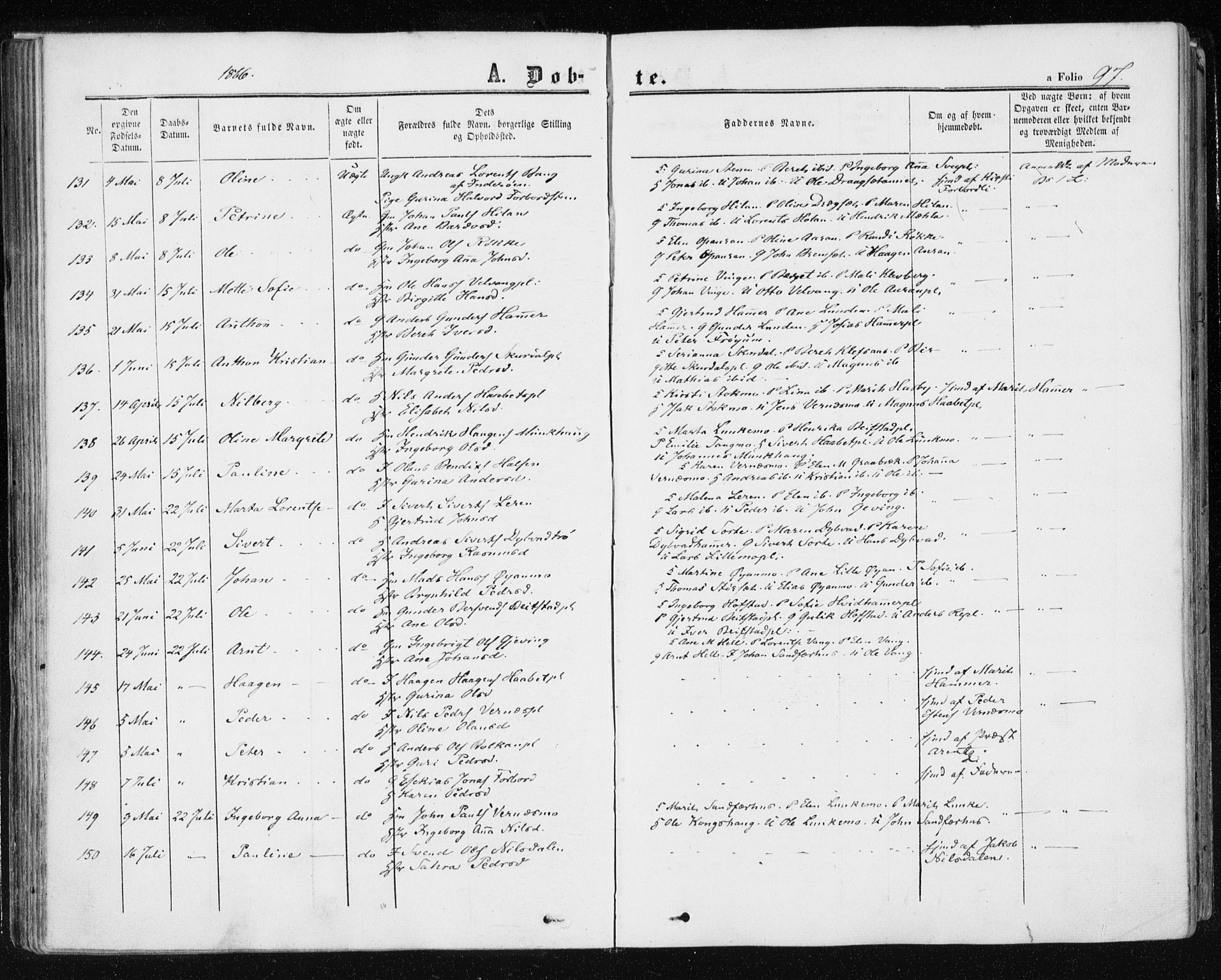 Ministerialprotokoller, klokkerbøker og fødselsregistre - Nord-Trøndelag, SAT/A-1458/709/L0075: Ministerialbok nr. 709A15, 1859-1870, s. 97