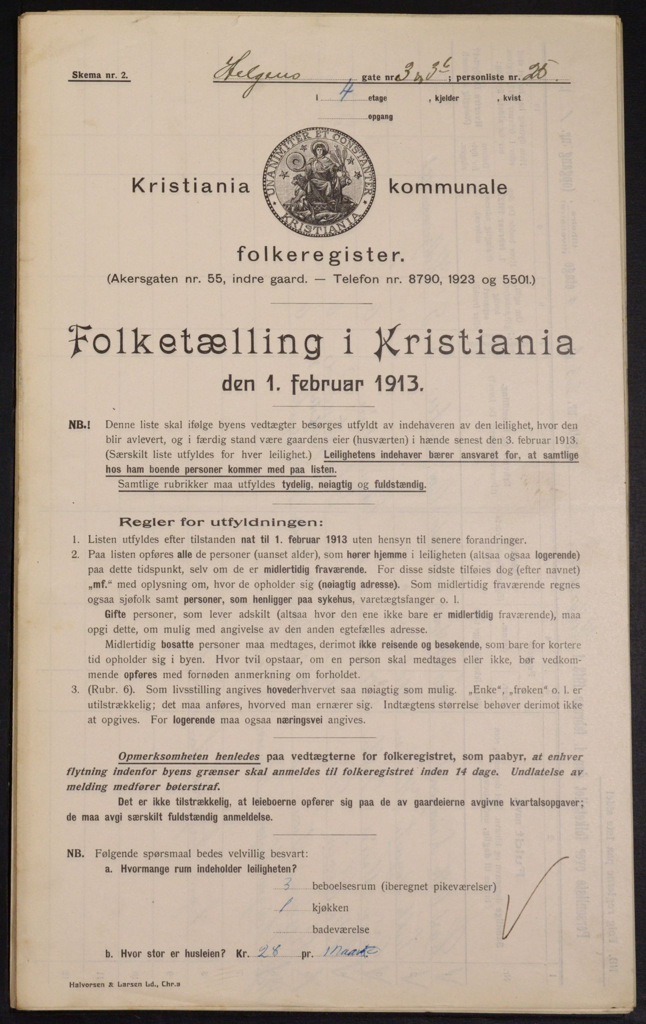 OBA, Kommunal folketelling 1.2.1913 for Kristiania, 1913, s. 37516