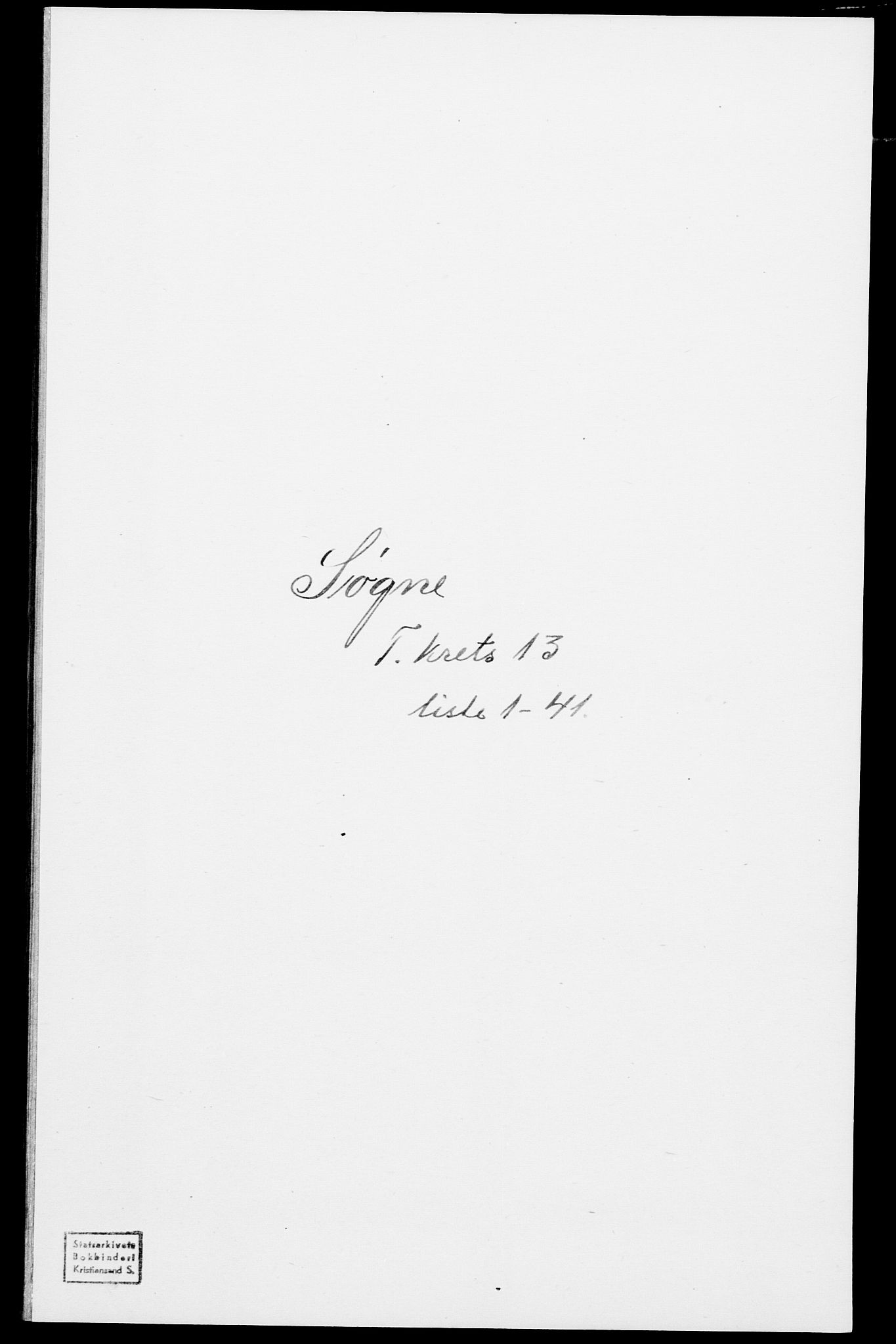 SAK, Folketelling 1875 for 1018P Søgne prestegjeld, 1875, s. 915