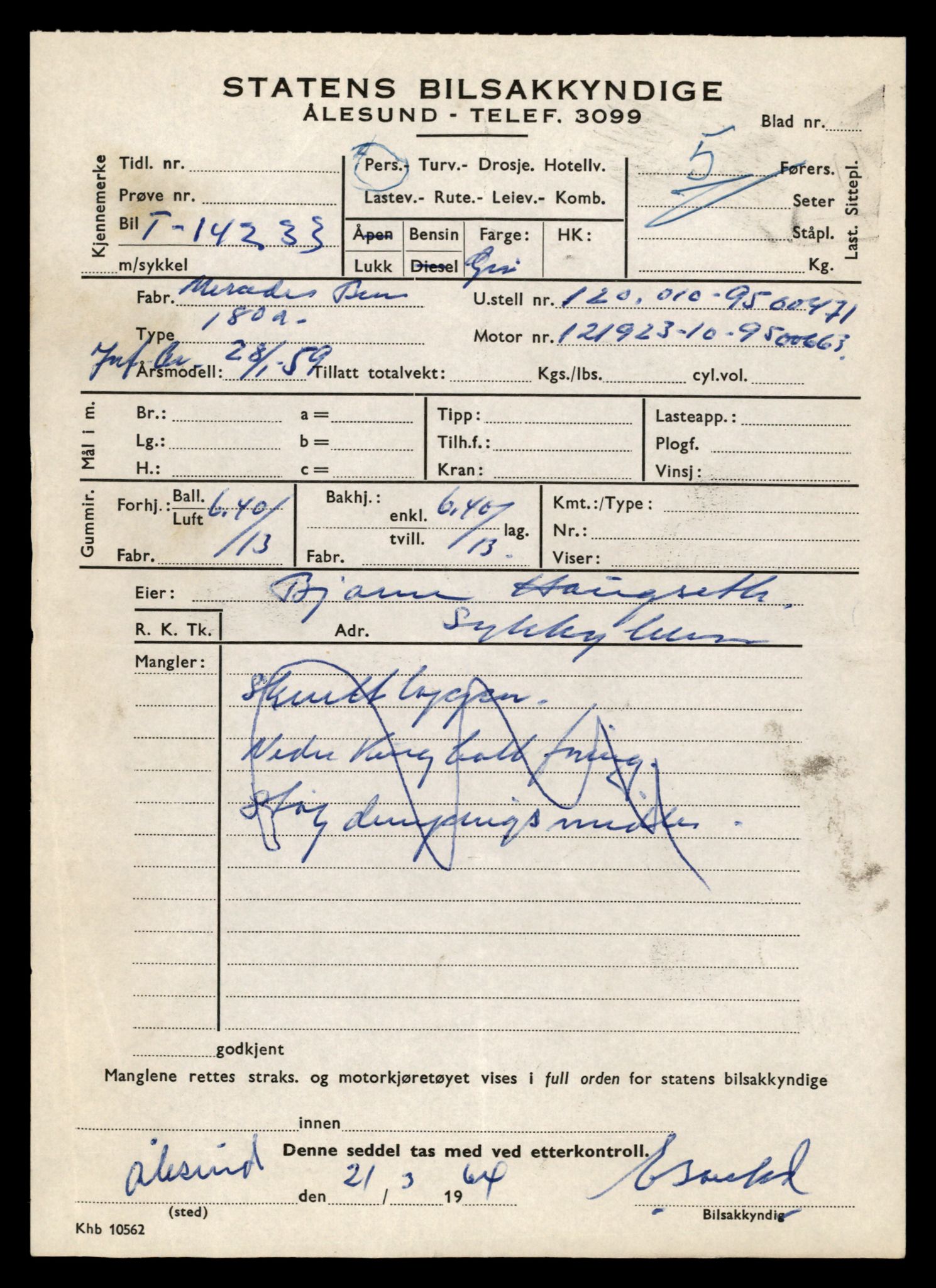 Møre og Romsdal vegkontor - Ålesund trafikkstasjon, AV/SAT-A-4099/F/Fe/L0044: Registreringskort for kjøretøy T 14205 - T 14319, 1927-1998, s. 822