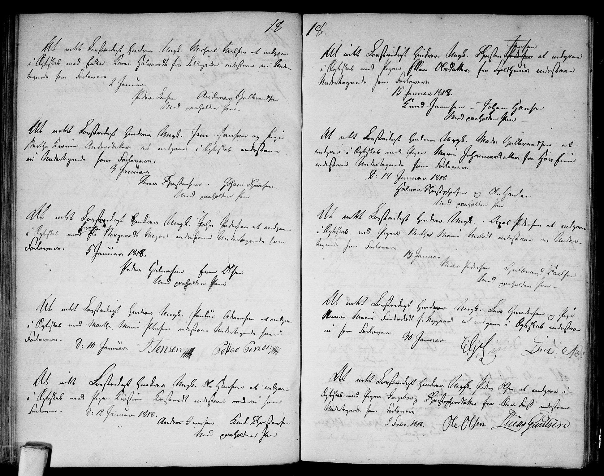 Aker prestekontor kirkebøker, AV/SAO-A-10861/L/L0005: Forlovererklæringer nr. 5, 1796-1821