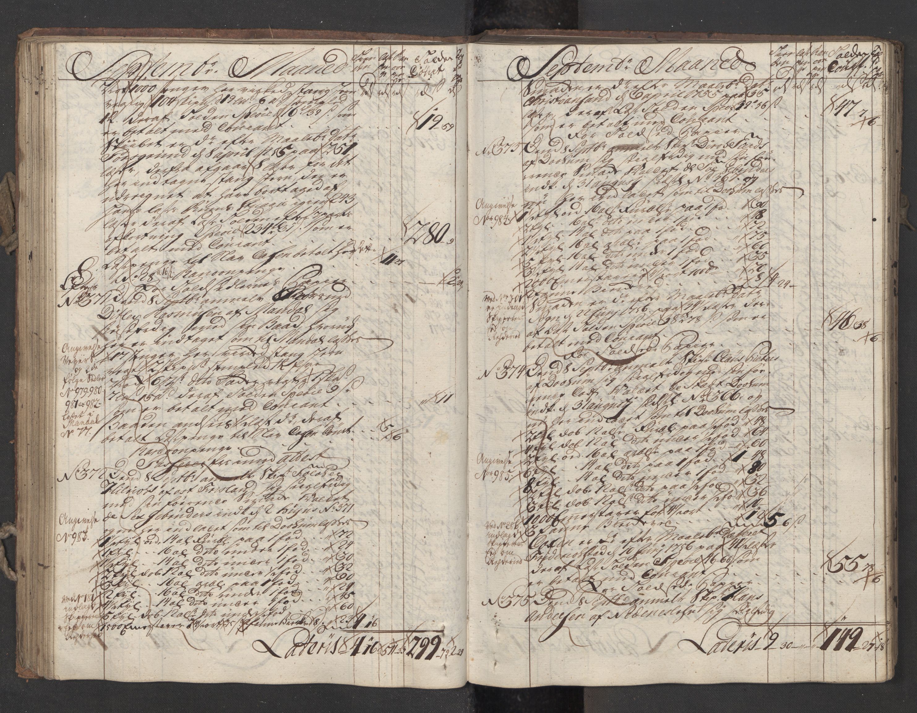 Generaltollkammeret, tollregnskaper, AV/RA-EA-5490/R12/L0029/0001: Tollregnskaper Langesund / Utgående hovedtollbok, 1756, s. 90b-91a