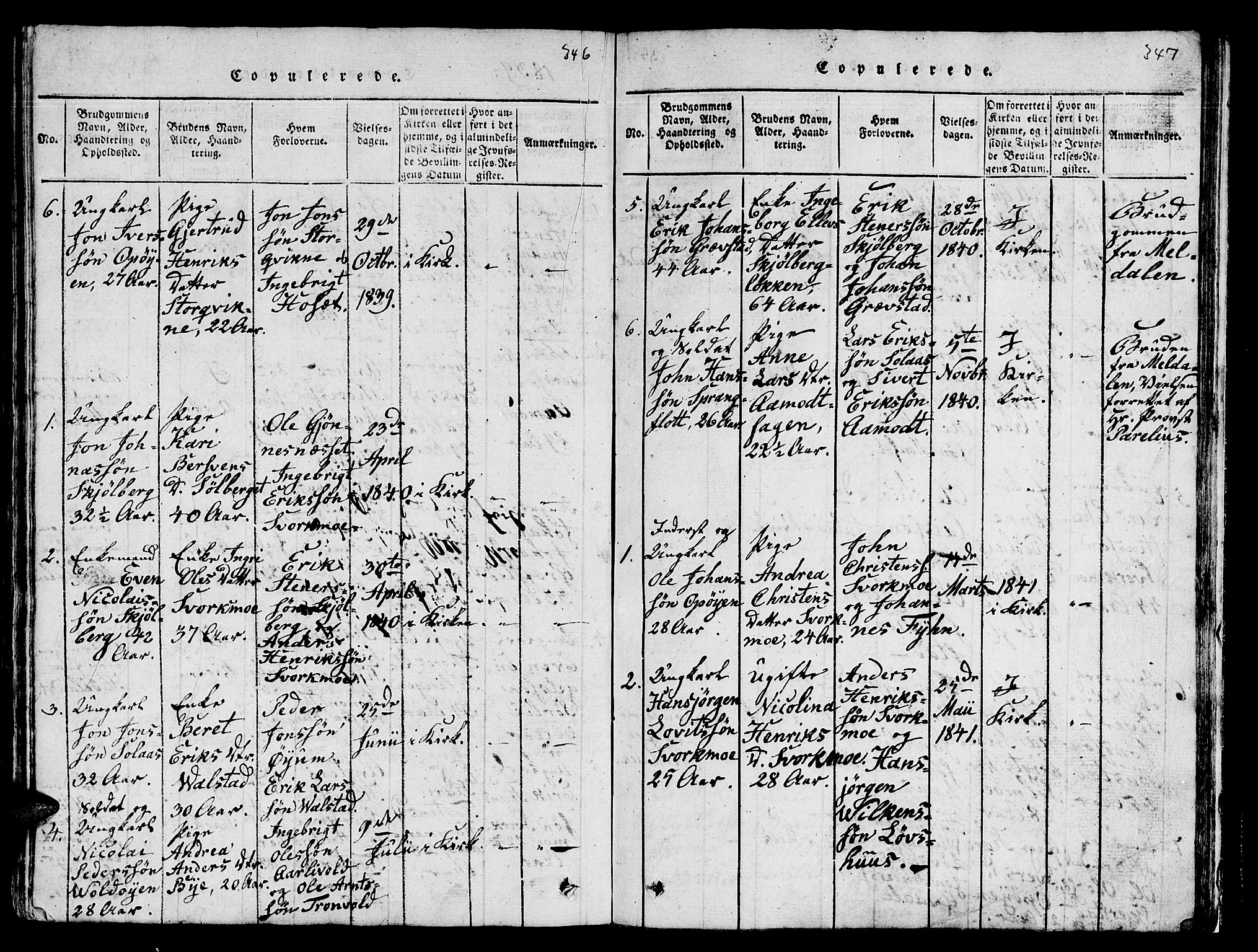 Ministerialprotokoller, klokkerbøker og fødselsregistre - Sør-Trøndelag, AV/SAT-A-1456/671/L0842: Klokkerbok nr. 671C01, 1816-1867, s. 346-347