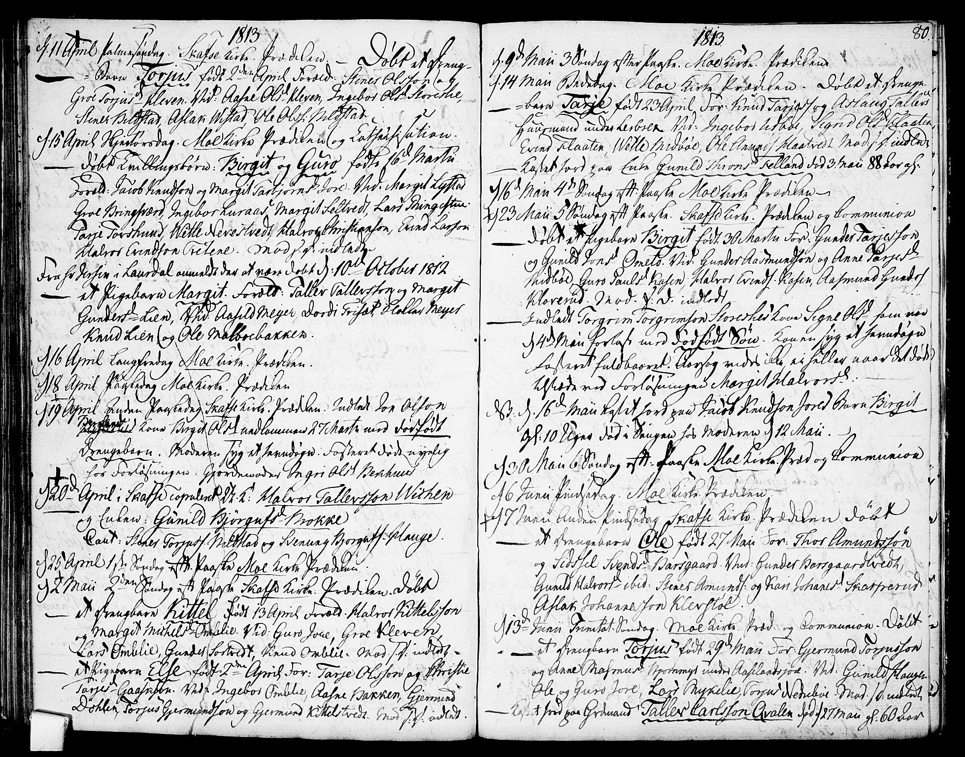 Mo kirkebøker, AV/SAKO-A-286/F/Fa/L0003: Ministerialbok nr. I 3, 1800-1814, s. 80
