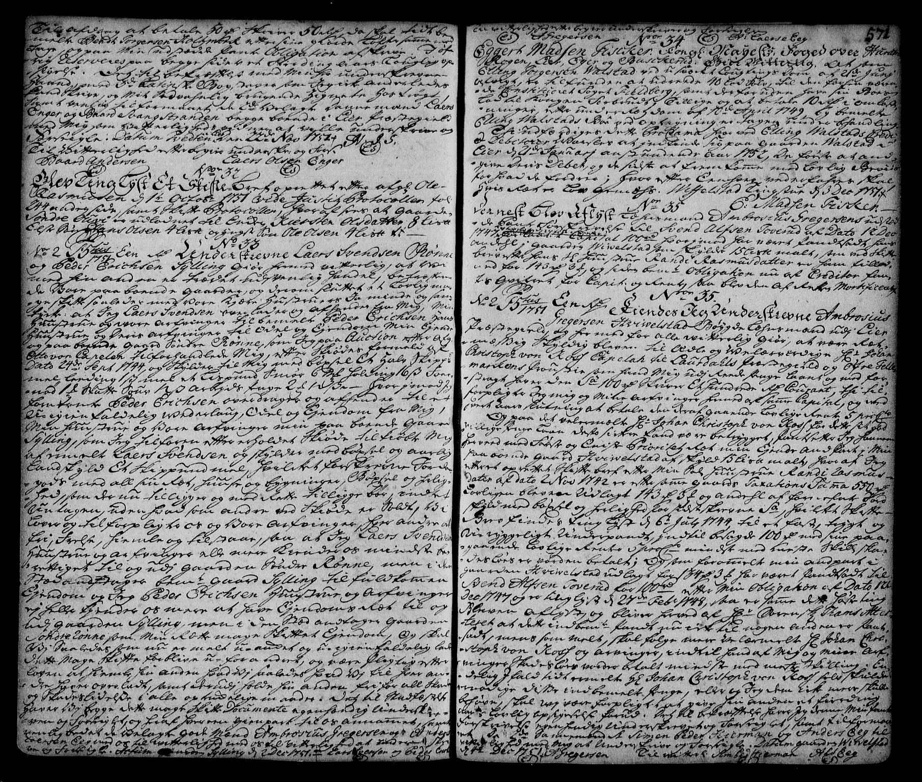 Lier, Røyken og Hurum sorenskriveri, SAKO/A-89/G/Ga/Gaa/L0002: Pantebok nr. II, 1725-1755, s. 571