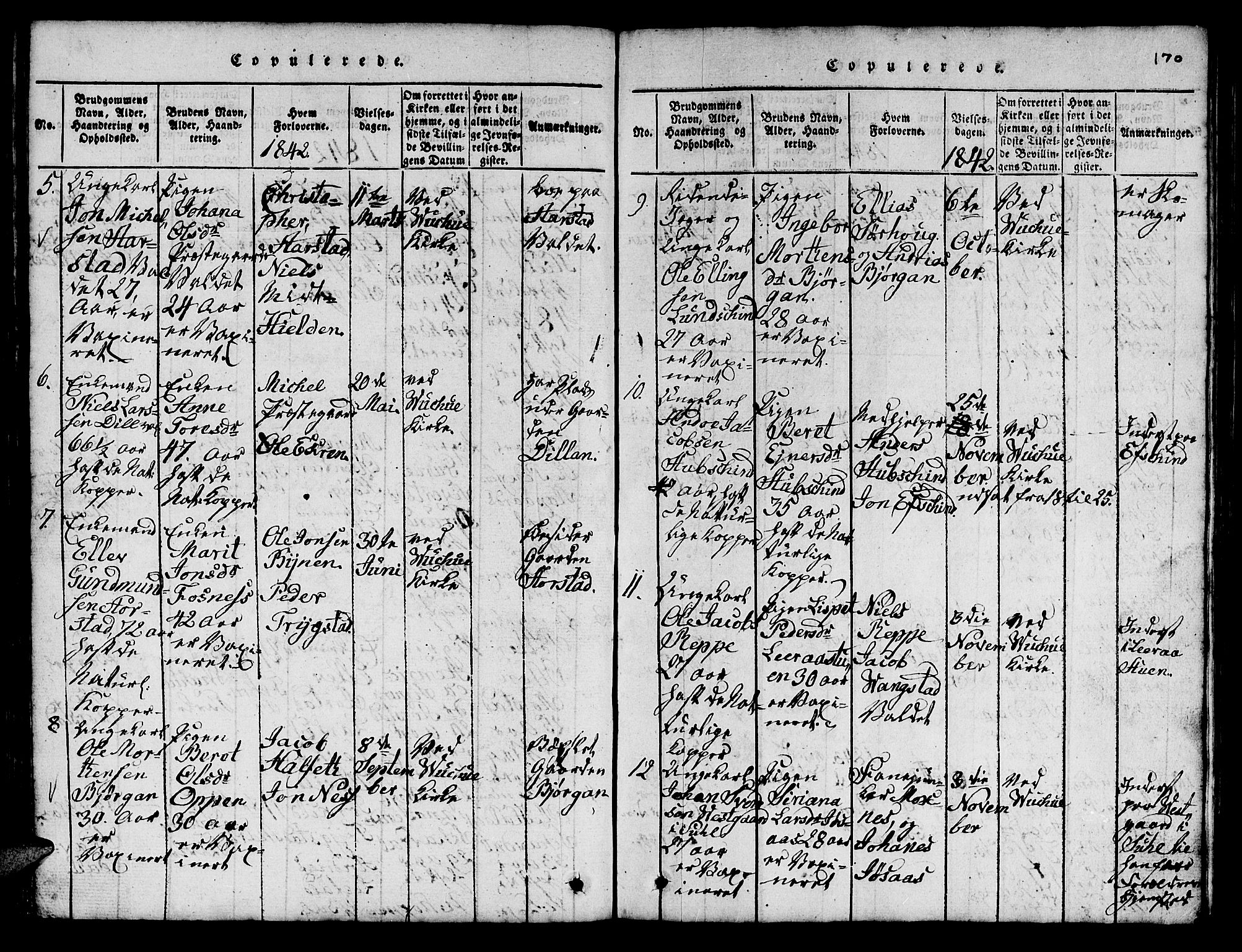 Ministerialprotokoller, klokkerbøker og fødselsregistre - Nord-Trøndelag, SAT/A-1458/724/L0265: Klokkerbok nr. 724C01, 1816-1845, s. 170