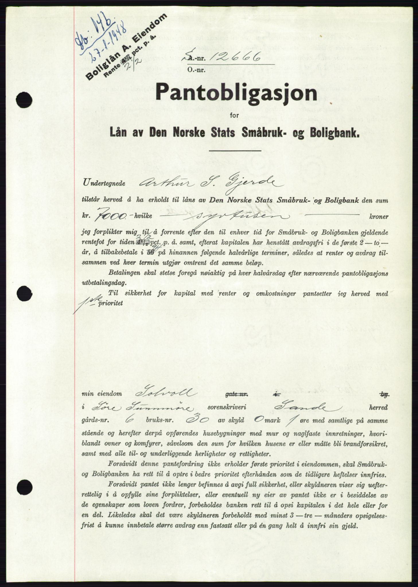 Søre Sunnmøre sorenskriveri, AV/SAT-A-4122/1/2/2C/L0115: Pantebok nr. 3B, 1947-1948, Dagboknr: 146/1948
