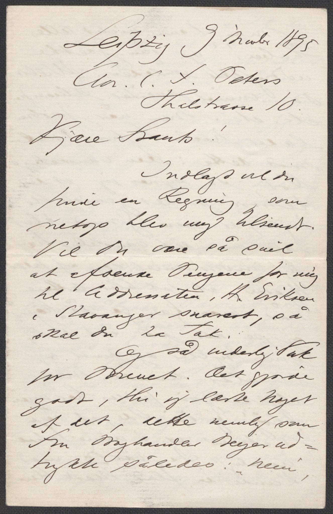 Beyer, Frants, RA/PA-0132/F/L0001: Brev fra Edvard Grieg til Frantz Beyer og "En del optegnelser som kan tjene til kommentar til brevene" av Marie Beyer, 1872-1907, s. 454
