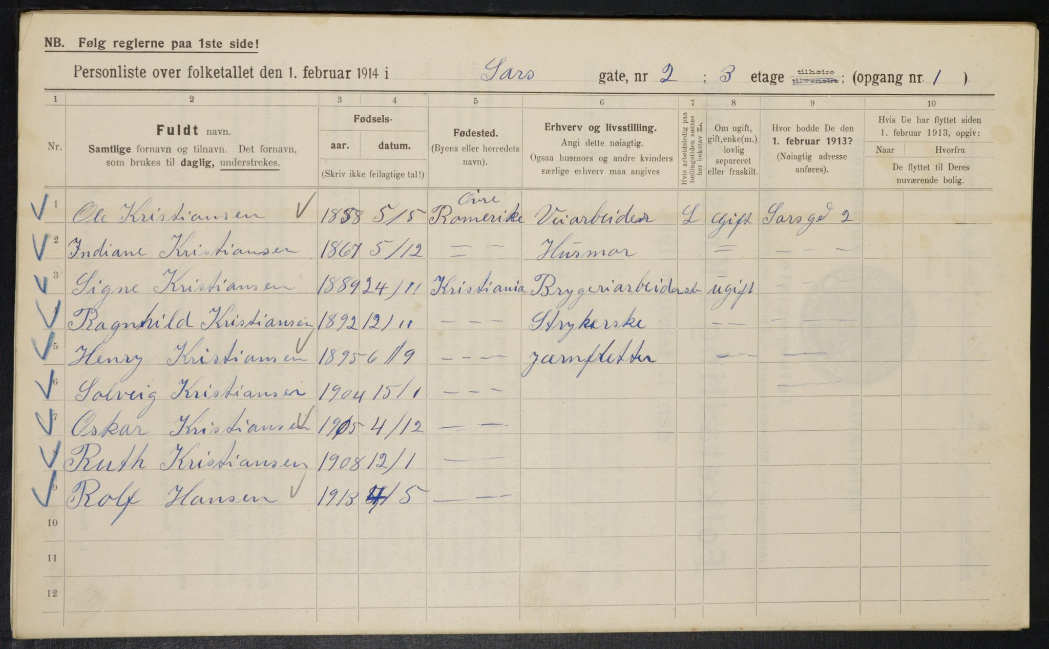 OBA, Kommunal folketelling 1.2.1914 for Kristiania, 1914, s. 89037