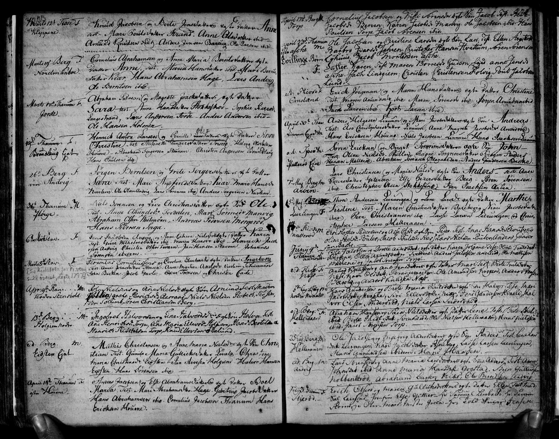 Brunlanes kirkebøker, SAKO/A-342/F/Fa/L0001: Ministerialbok nr. I 1, 1766-1801, s. 223-224