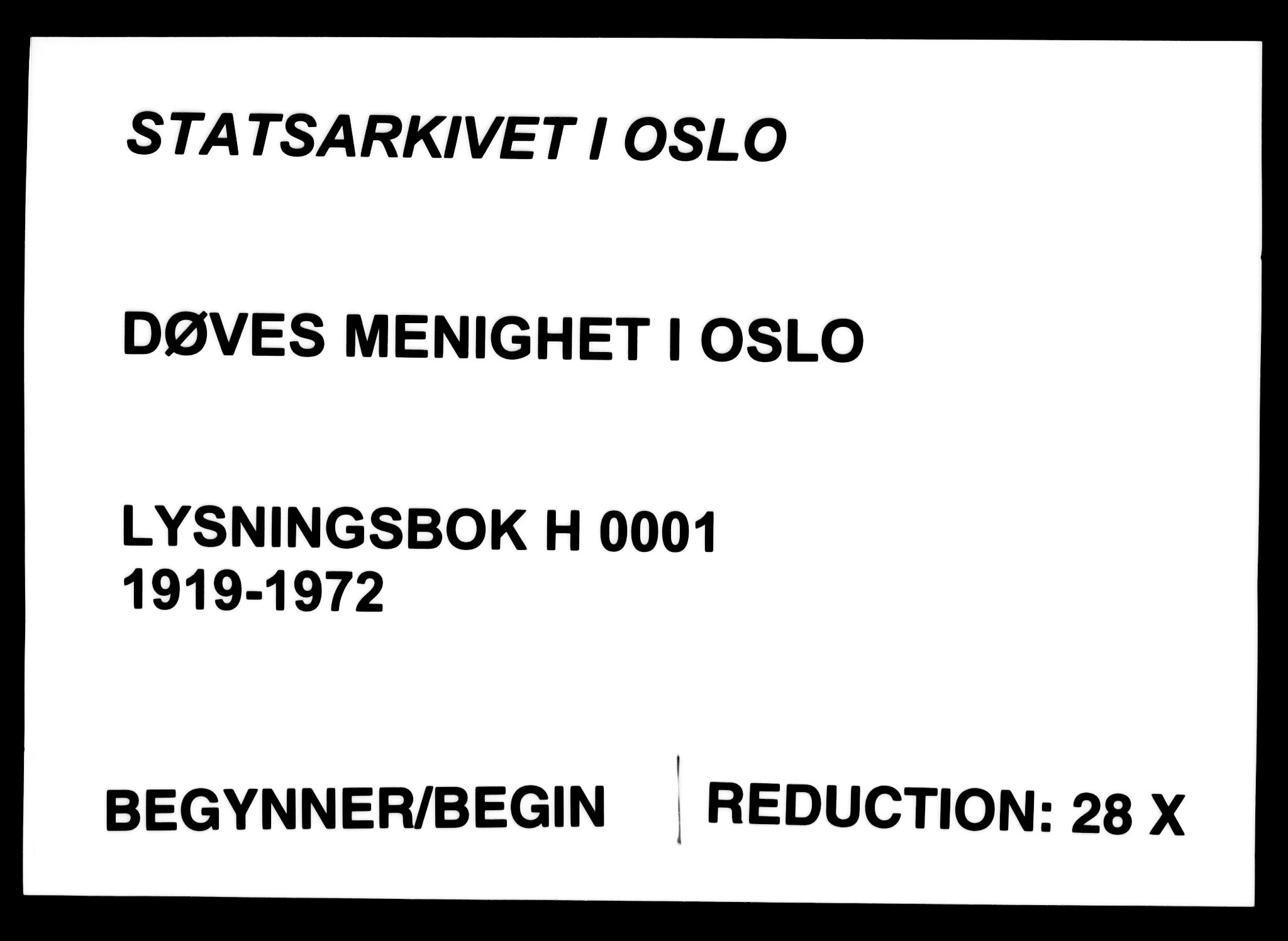 Døves menighet Oslo prestekontor kirkebøker, AV/SAO-A-11064/H/L0001: Lysningsprotokoll nr. 1, 1919-1972