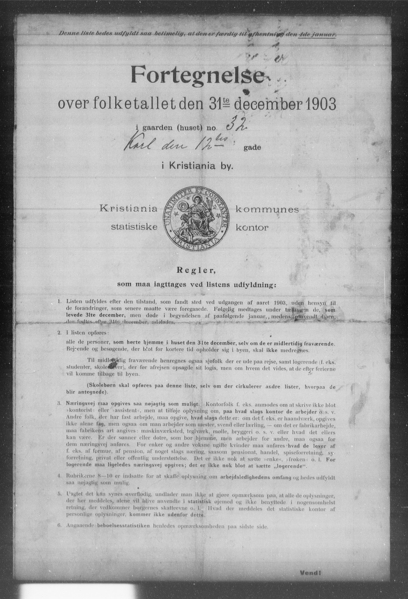 OBA, Kommunal folketelling 31.12.1903 for Kristiania kjøpstad, 1903, s. 9548