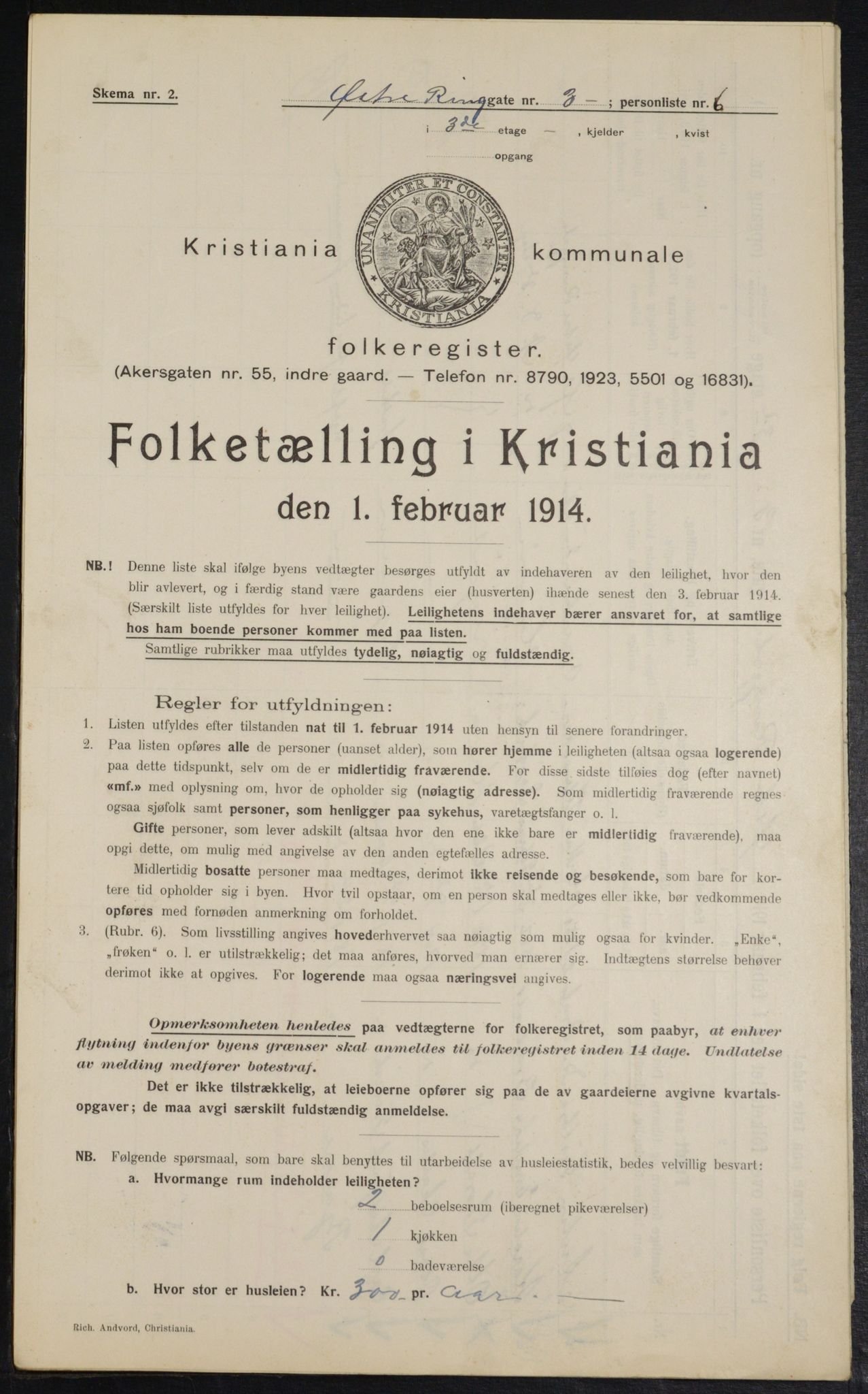 OBA, Kommunal folketelling 1.2.1914 for Kristiania, 1914, s. 130452