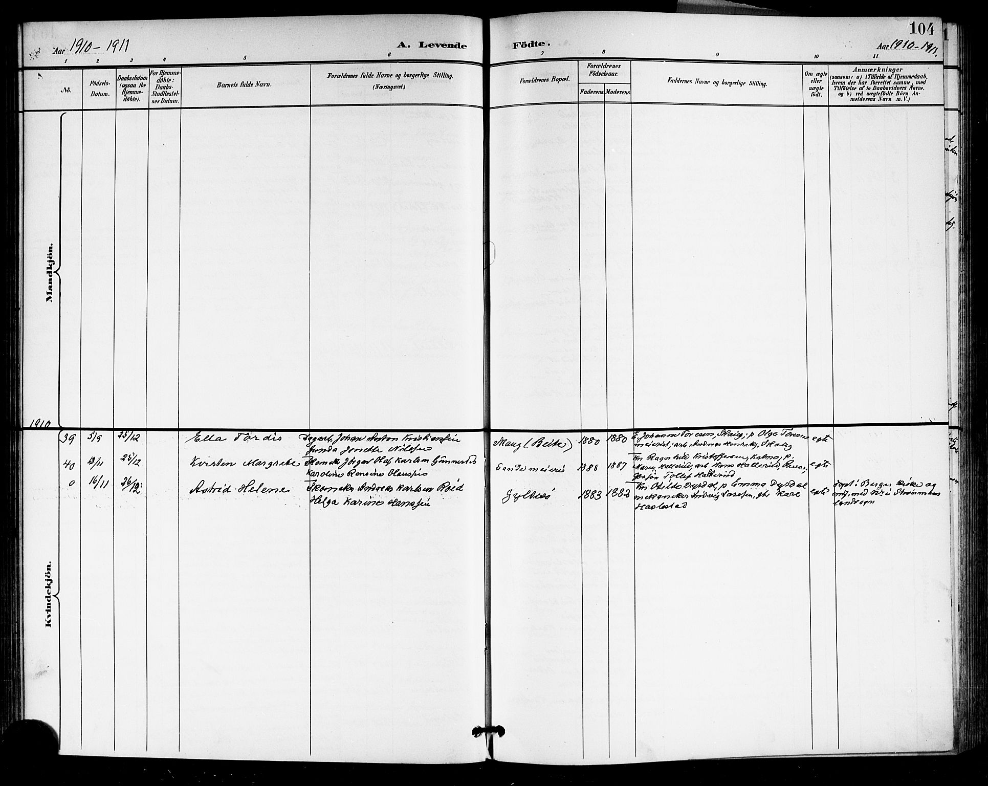 Sande Kirkebøker, AV/SAKO-A-53/G/Ga/L0004: Klokkerbok nr. 4, 1895-1918, s. 104