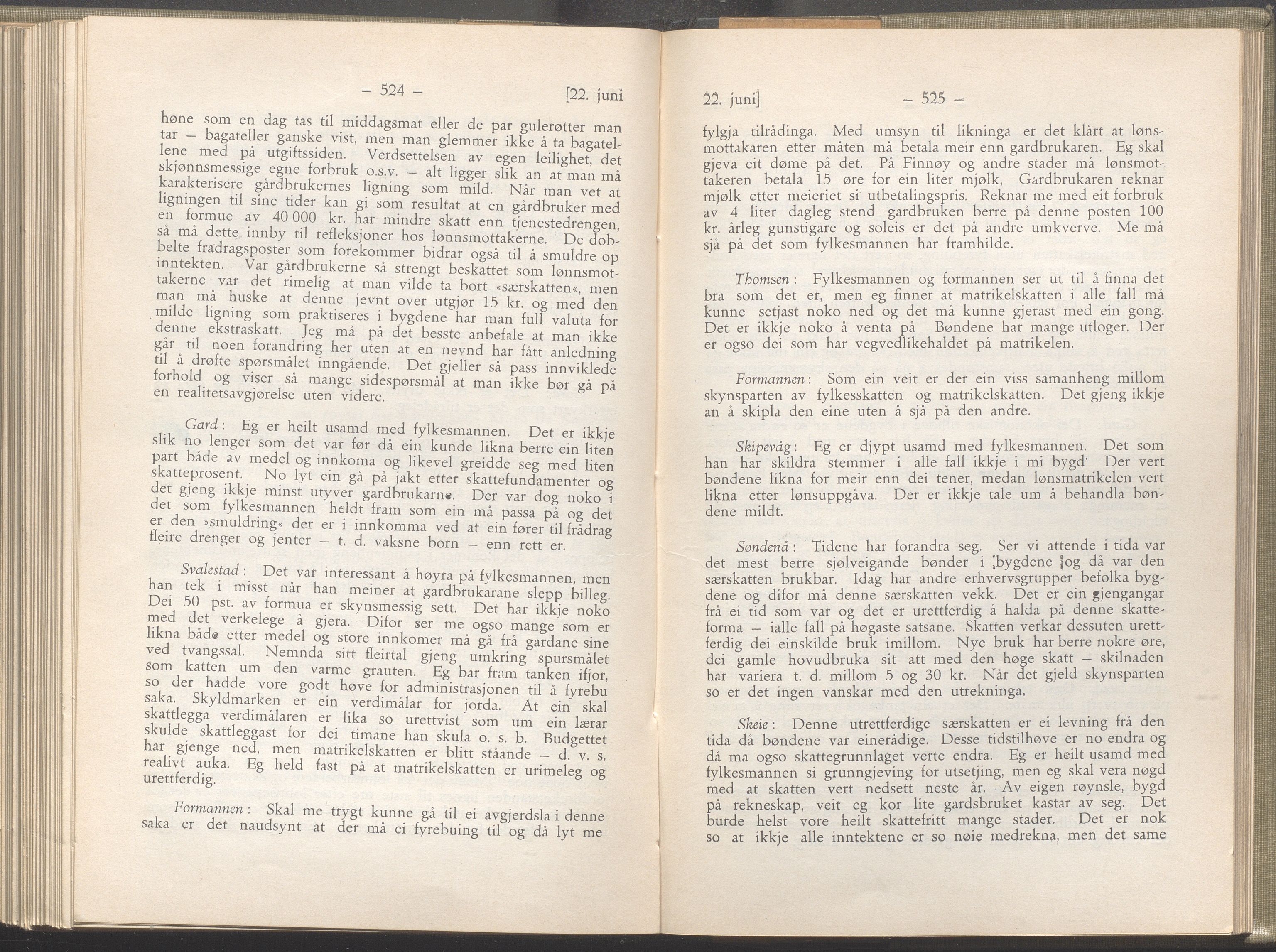 Rogaland fylkeskommune - Fylkesrådmannen , IKAR/A-900/A/Aa/Aaa/L0052: Møtebok , 1933, s. 524-525