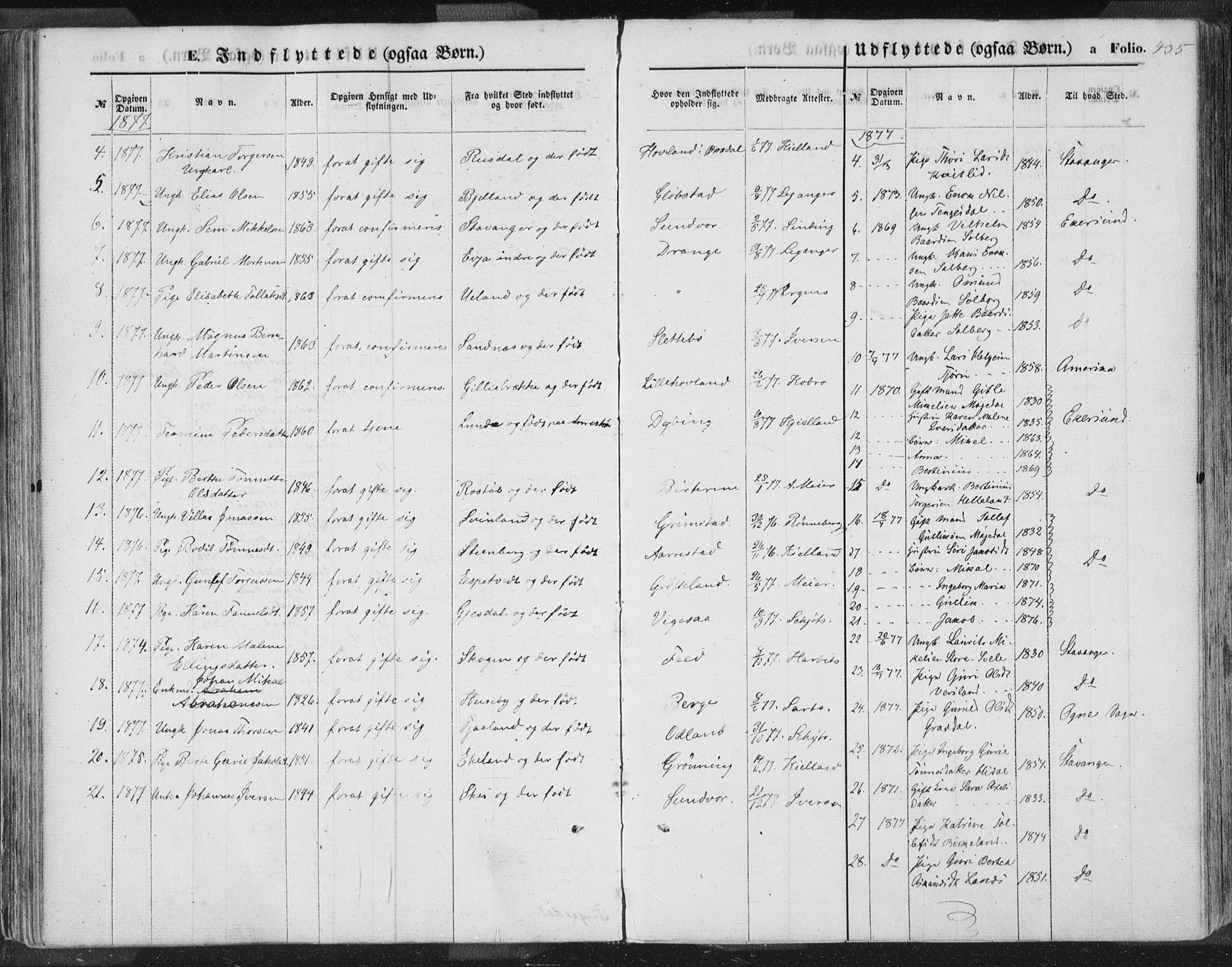 Helleland sokneprestkontor, AV/SAST-A-101810/S05/L0009: Ministerialbok nr. A 7.2, 1863-1886, s. 435