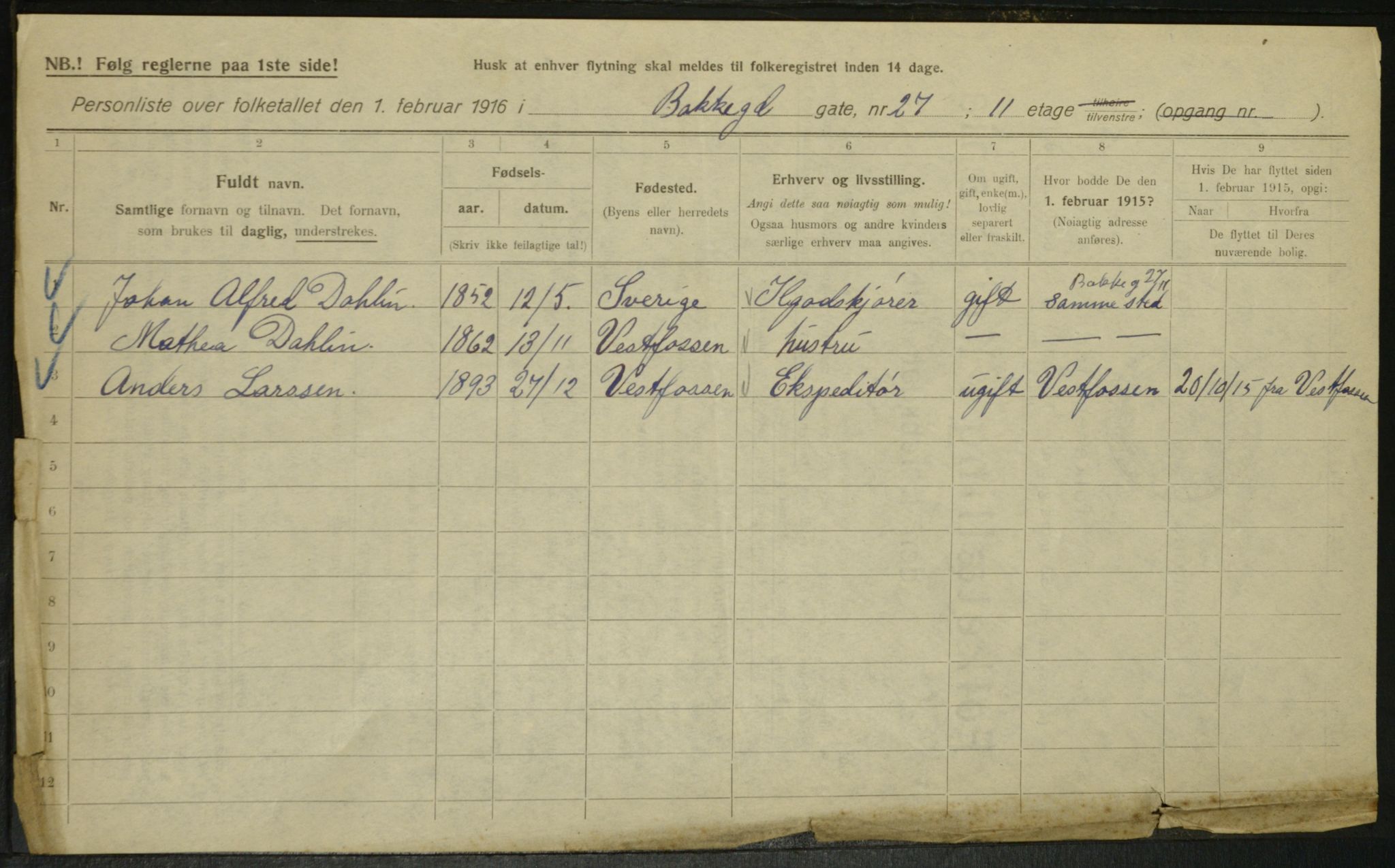 OBA, Kommunal folketelling 1.2.1916 for Kristiania, 1916, s. 3114