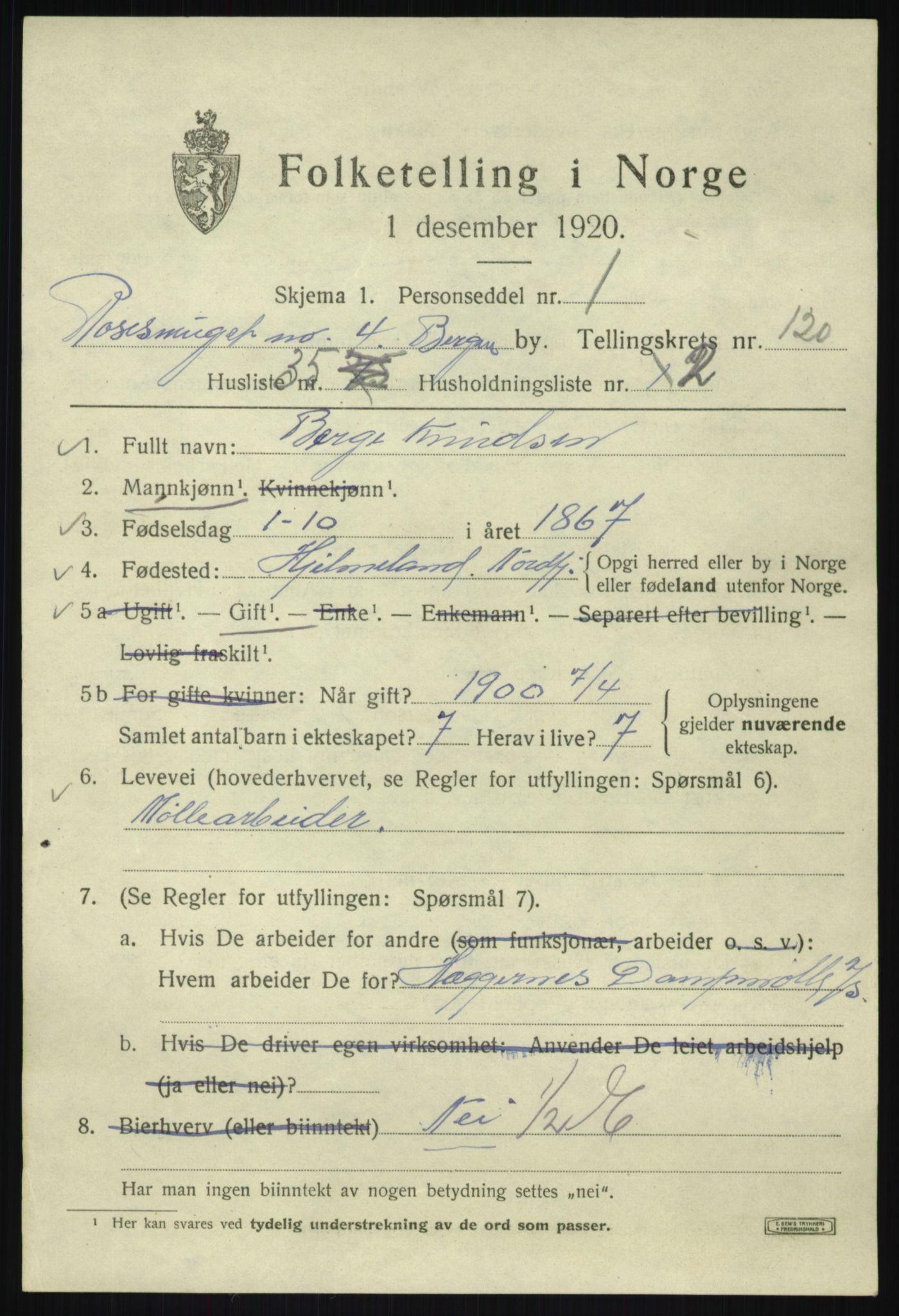SAB, Folketelling 1920 for 1301 Bergen kjøpstad, 1920, s. 202026