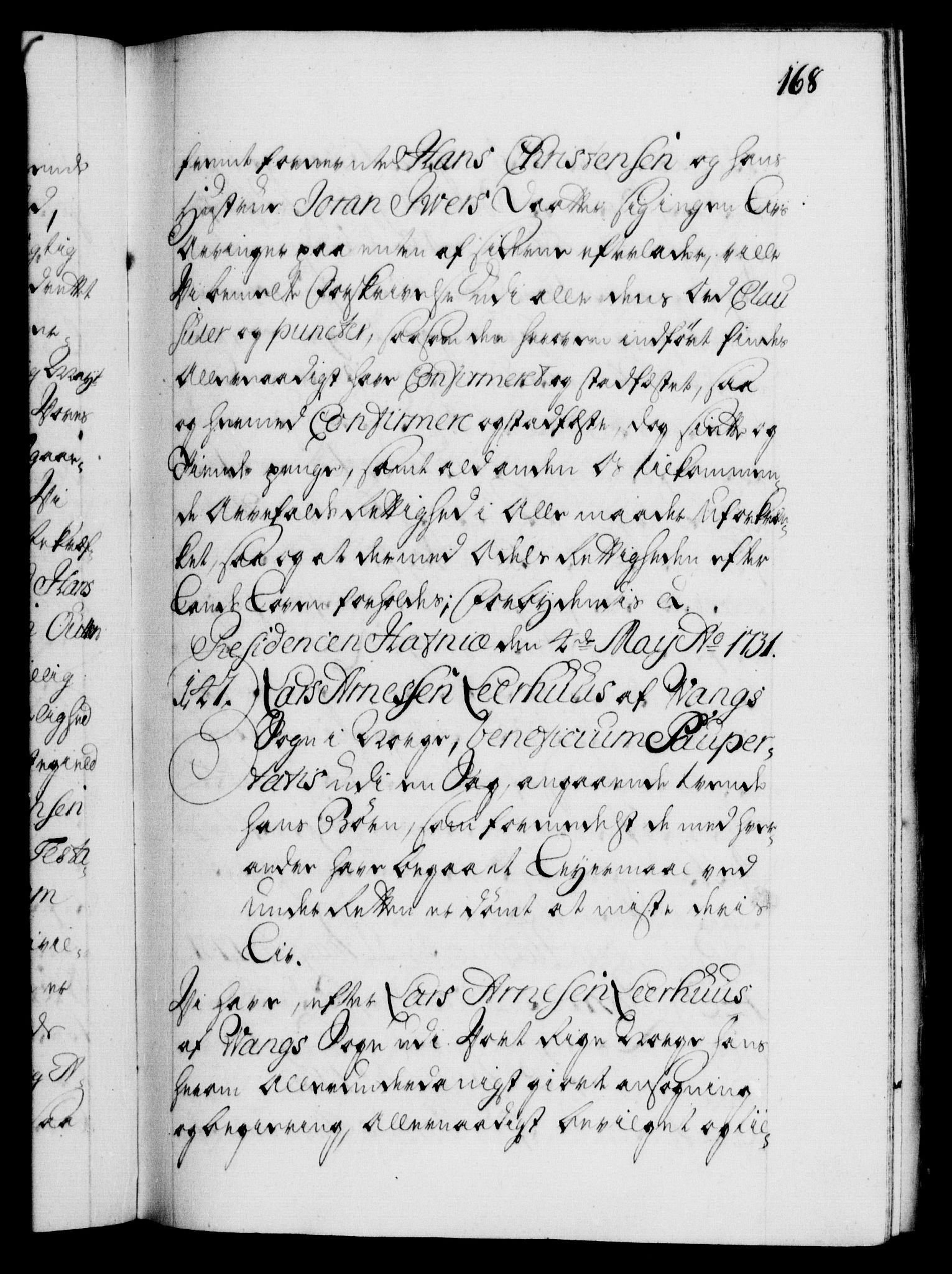 Danske Kanselli 1572-1799, AV/RA-EA-3023/F/Fc/Fca/Fcaa/L0027: Norske registre, 1730-1732, s. 168a