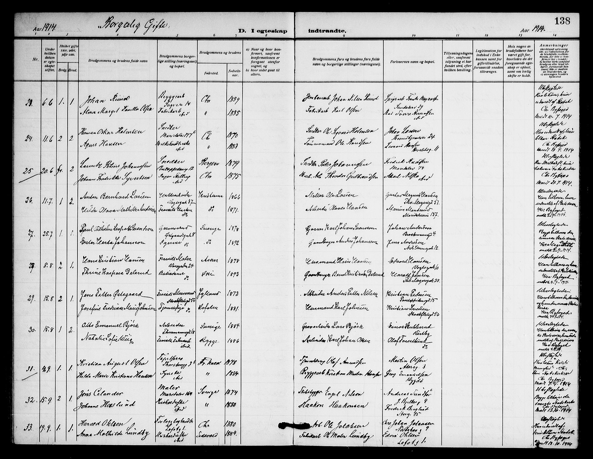 Sagene prestekontor Kirkebøker, AV/SAO-A-10796/F/L0009: Ministerialbok nr. 9, 1911-1920, s. 138
